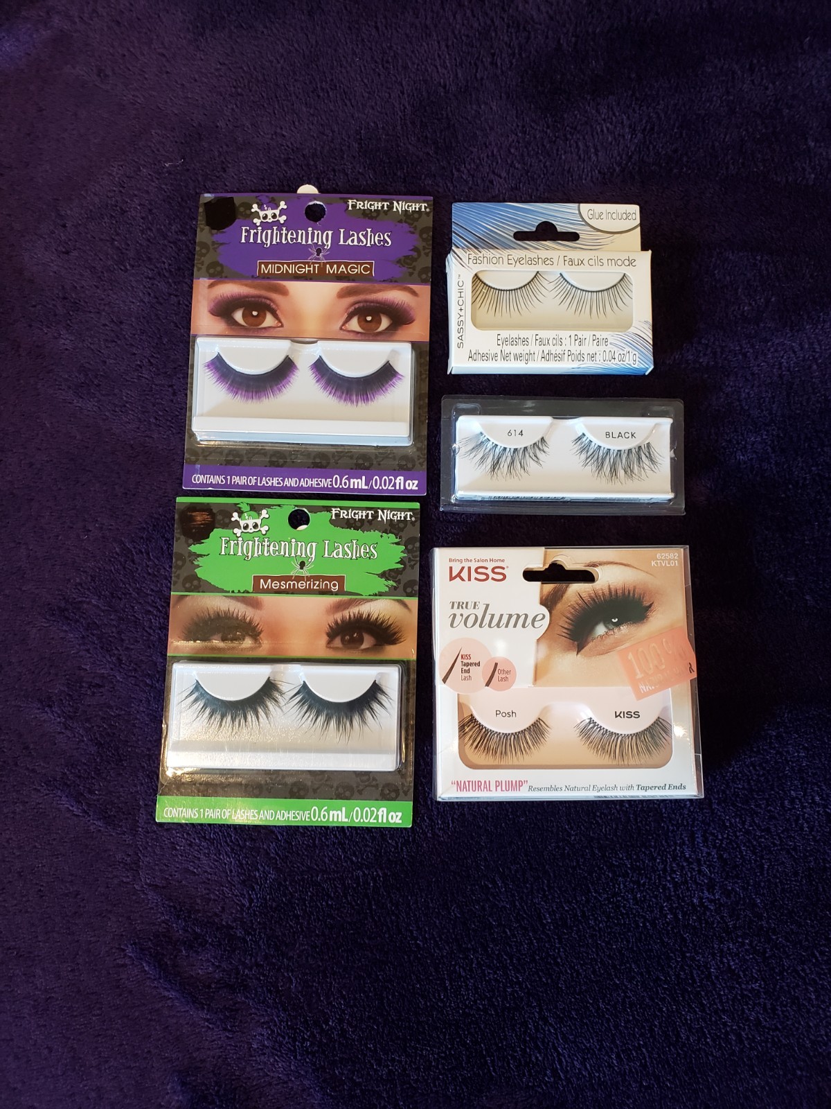 Mix Lot Of 5 Kiss Fright Night Sassy & Chic False Eyelashes