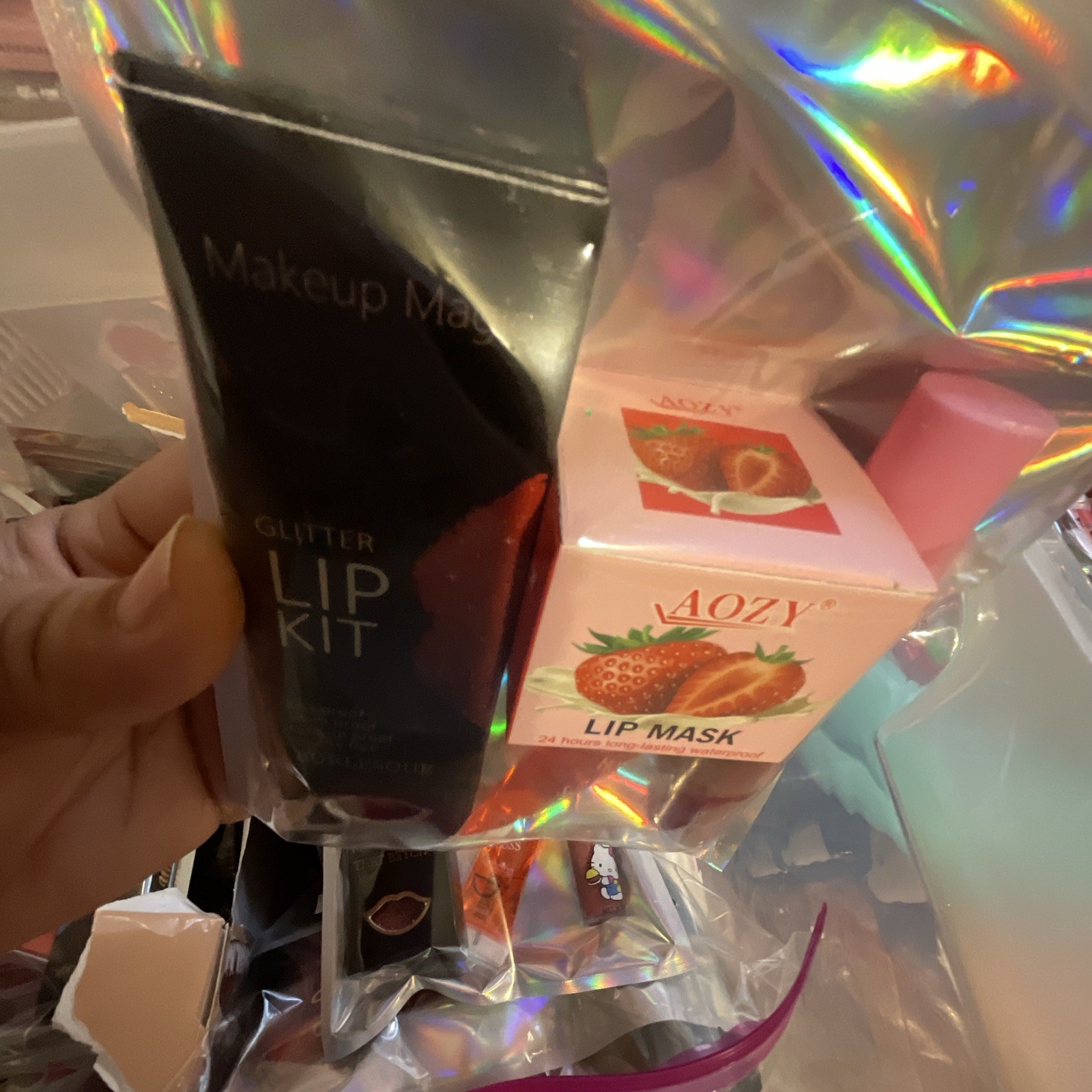 Assorted Full Size Makeup Lot AOZY Lip Mask + Makeup Magic Glitter Kit