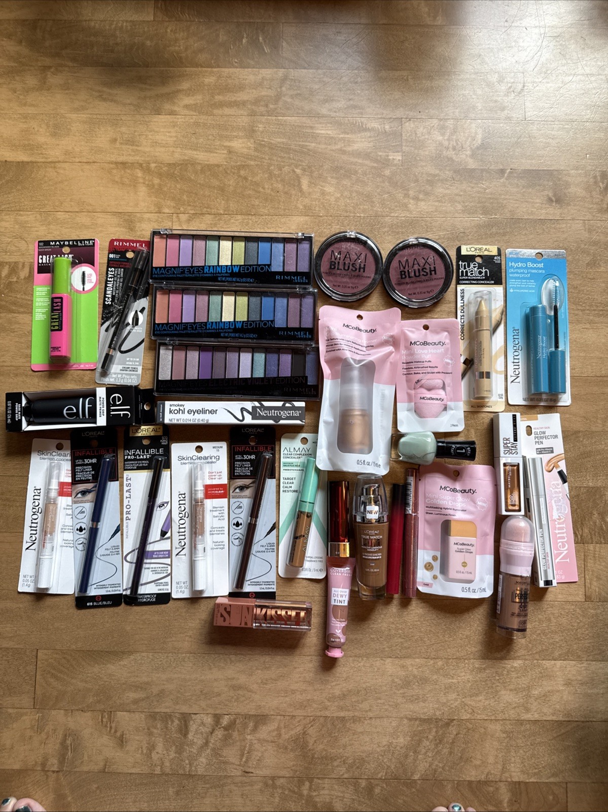 30 Piece Lot Of New Makeup e.l.f. Loreal, Rimmel, Maybelline, Neutrogena MCO