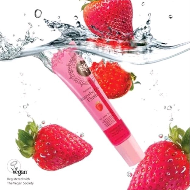 Rosee Lip Gloss Vegan, Professional Make up, Non-Sticky – Strawberry Flush
