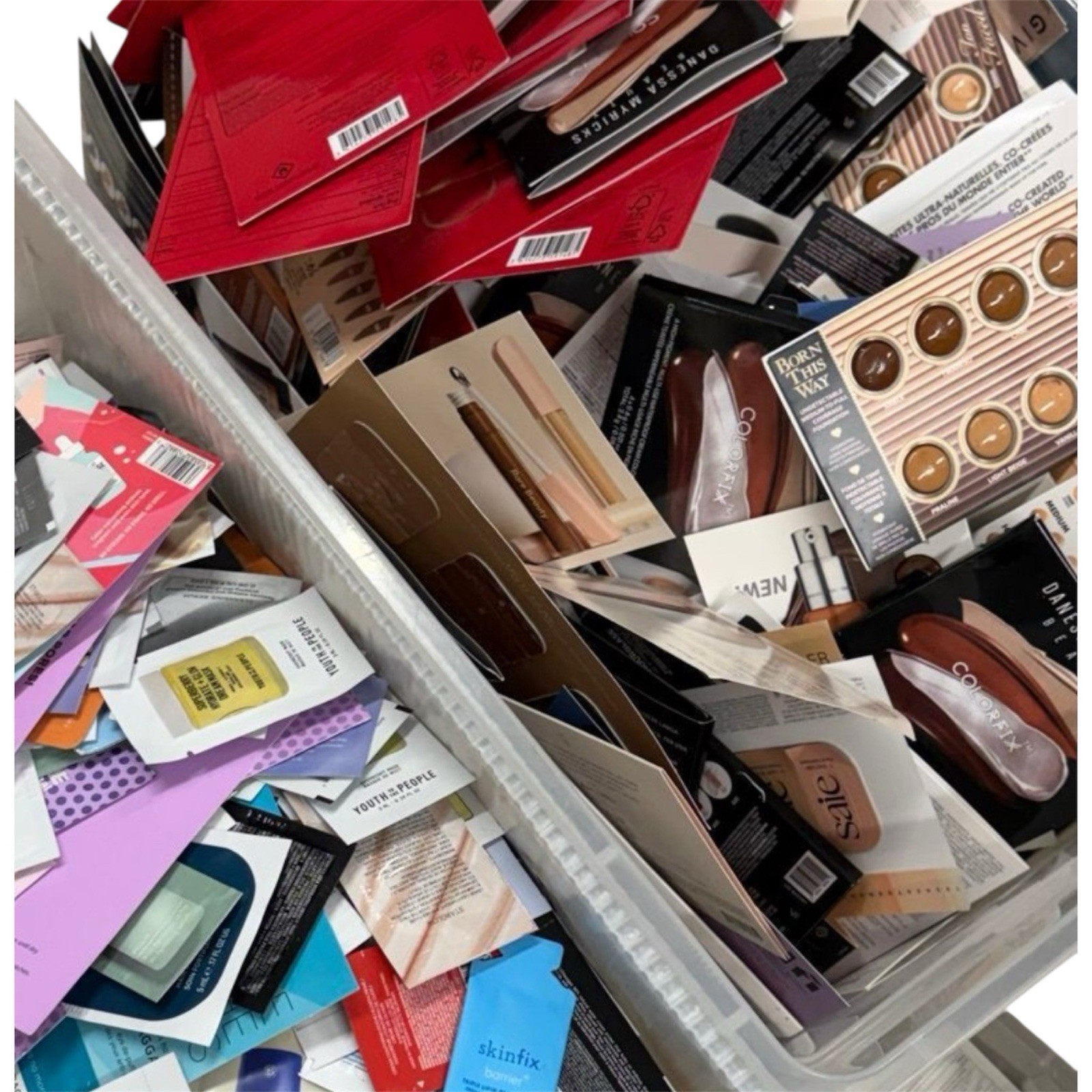 NEW! 100 pc High End Skincare Beauty Cosmetics Makeup Hair Sample Packets Lot