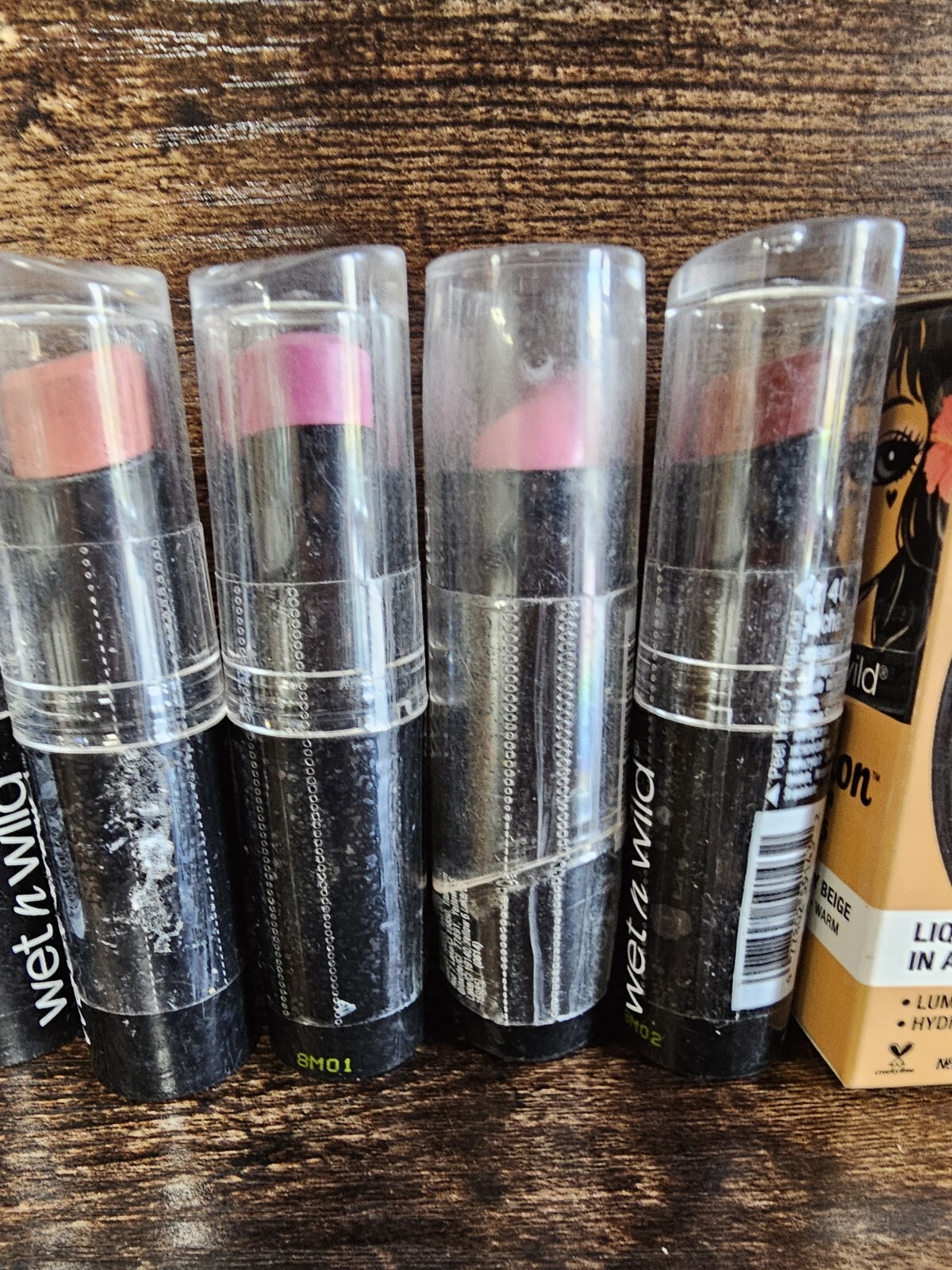 Wet N Wild Make-up Lot 18 Items Lipstick, Pressed Powder Brow Pencil See Pics