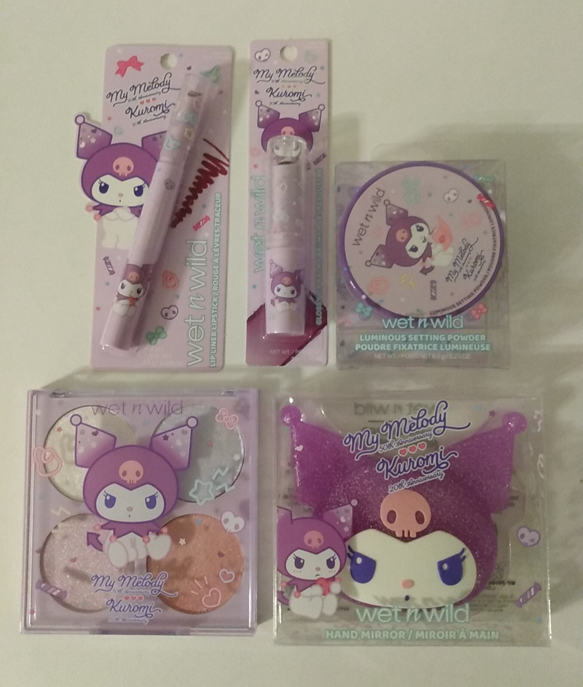 Sanrio Wet N Wild 20th Anniversary Kuromi Lot of 5 New mirror makeup