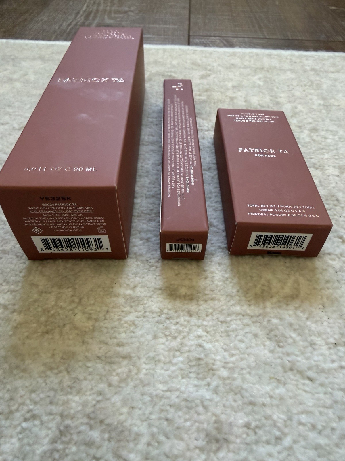 Patrick TA Hair/Body Lips and Face 3 Pack Bundle Set Brand New