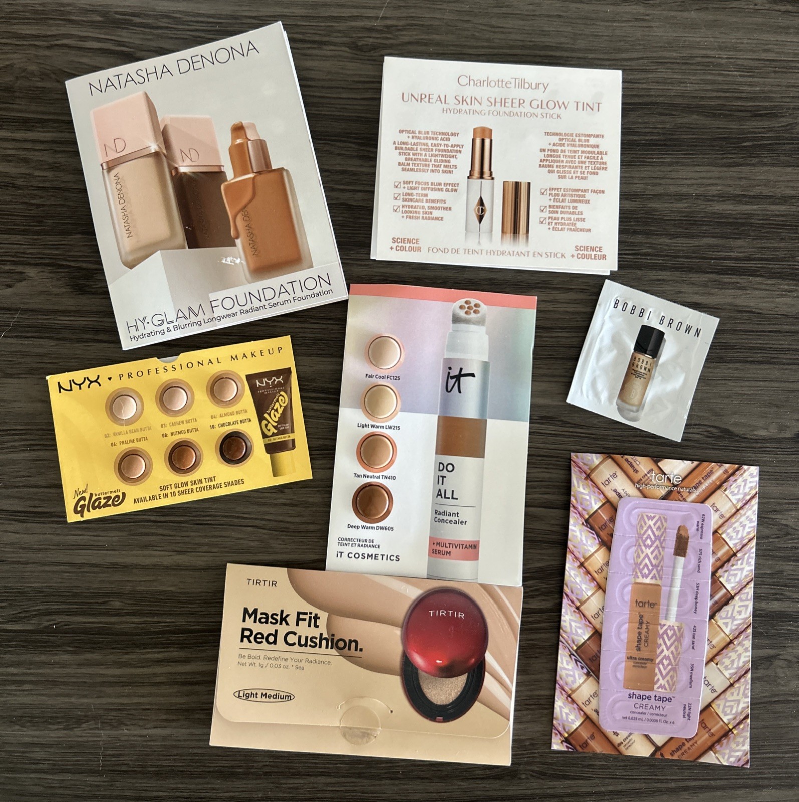 Make Up Foundation Samples Lot NYX Bobbi Brown Natasha Denona iT Tarte TIRTIR