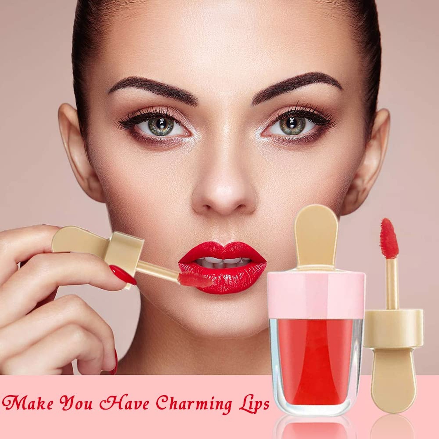 15 Pack Lip Gloss Tubes with Packaging Boxes,Pink Ice-cream Shaped Lipgloss T…
