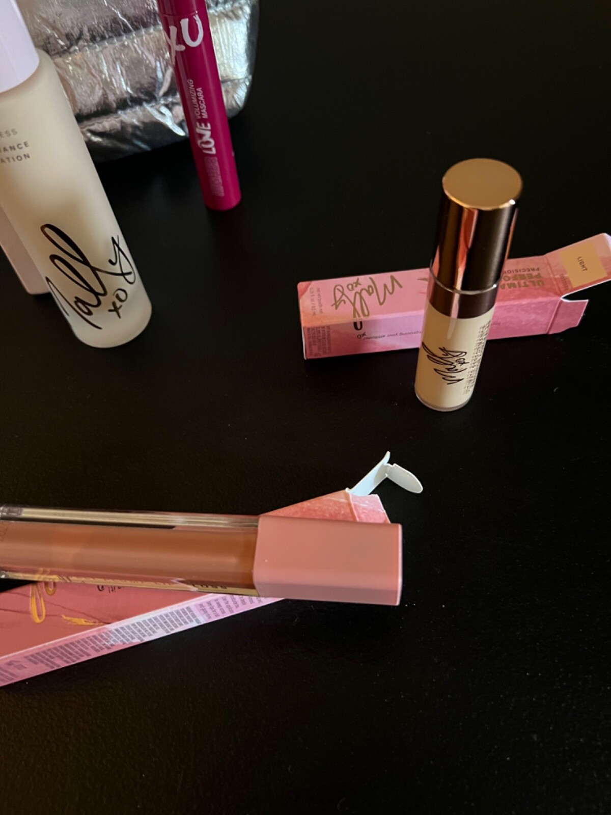 MALLY BEAUTY BUNDLE & BLUSH CRUSH COSMETIC BAG ALL NIB 7 pcs