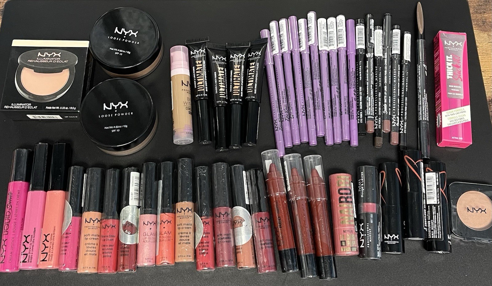 Lot Of 49 NYX Lip Liner Eye Liner Lip Cream Lip Gloss & More SEALED