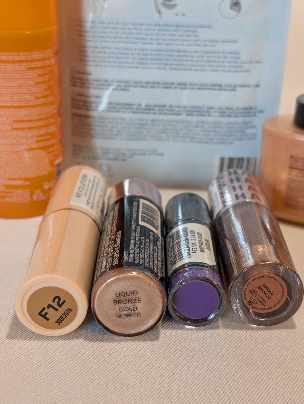 NEW 7 pc beauty lot makeup peach primer spray highlighter lipstick foundation #4