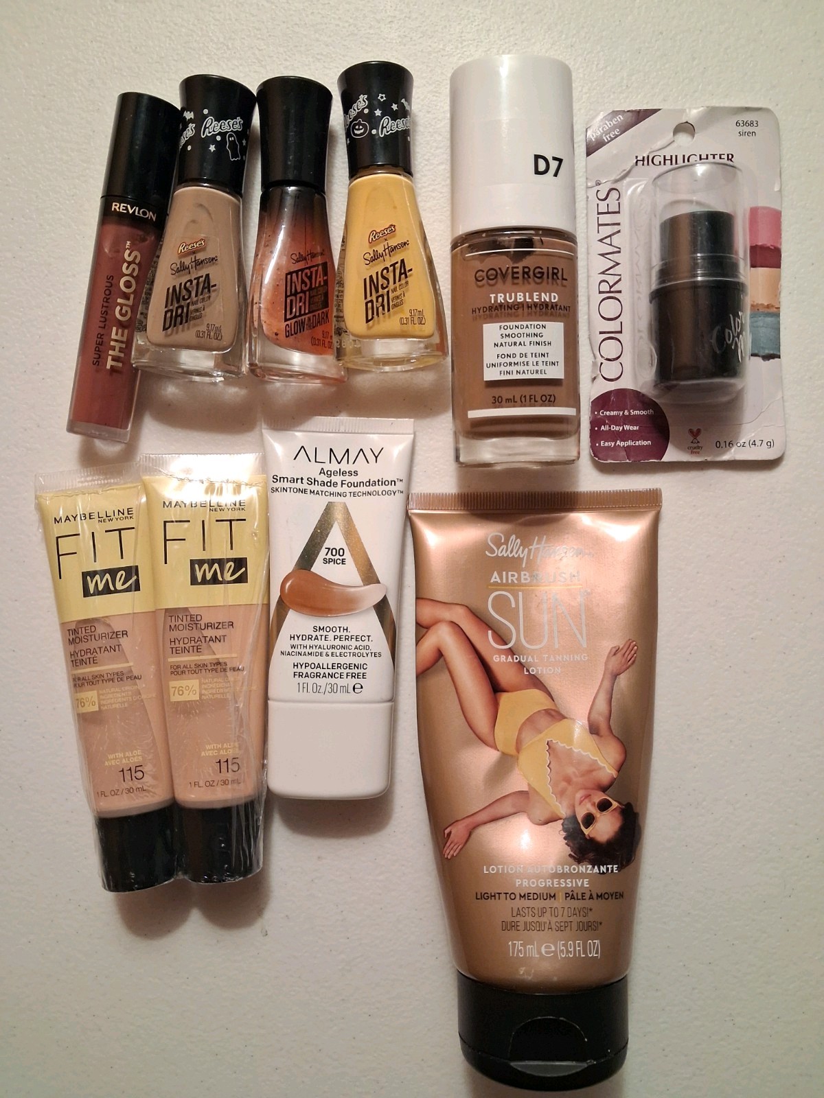 Assorted Full Size Beauty Lot: Covergirl TruBlend & Sally Hansen Insta-Dri