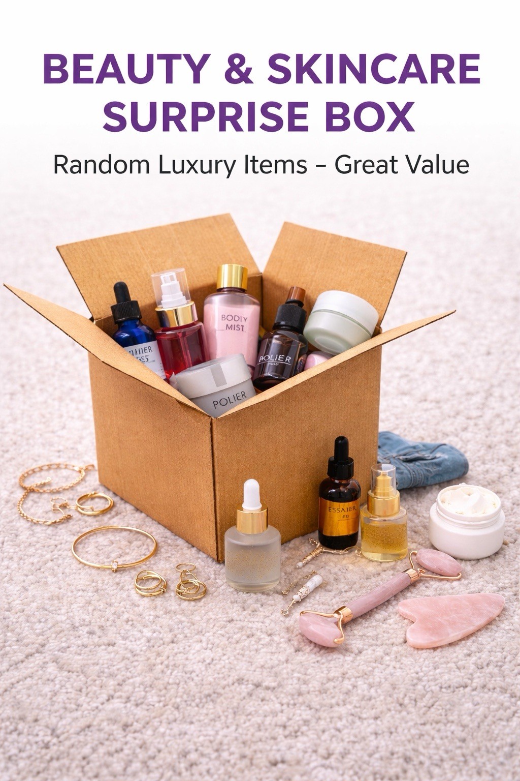 Women’s Beauty Surprise Box 🎁 Jewelry, Skincare & Self-Care Items (Mystery Box)