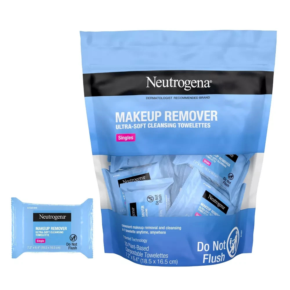Neutrogena Makeup Remover Wipes Singles Individually Wrapped Face Wipes Daily Fa