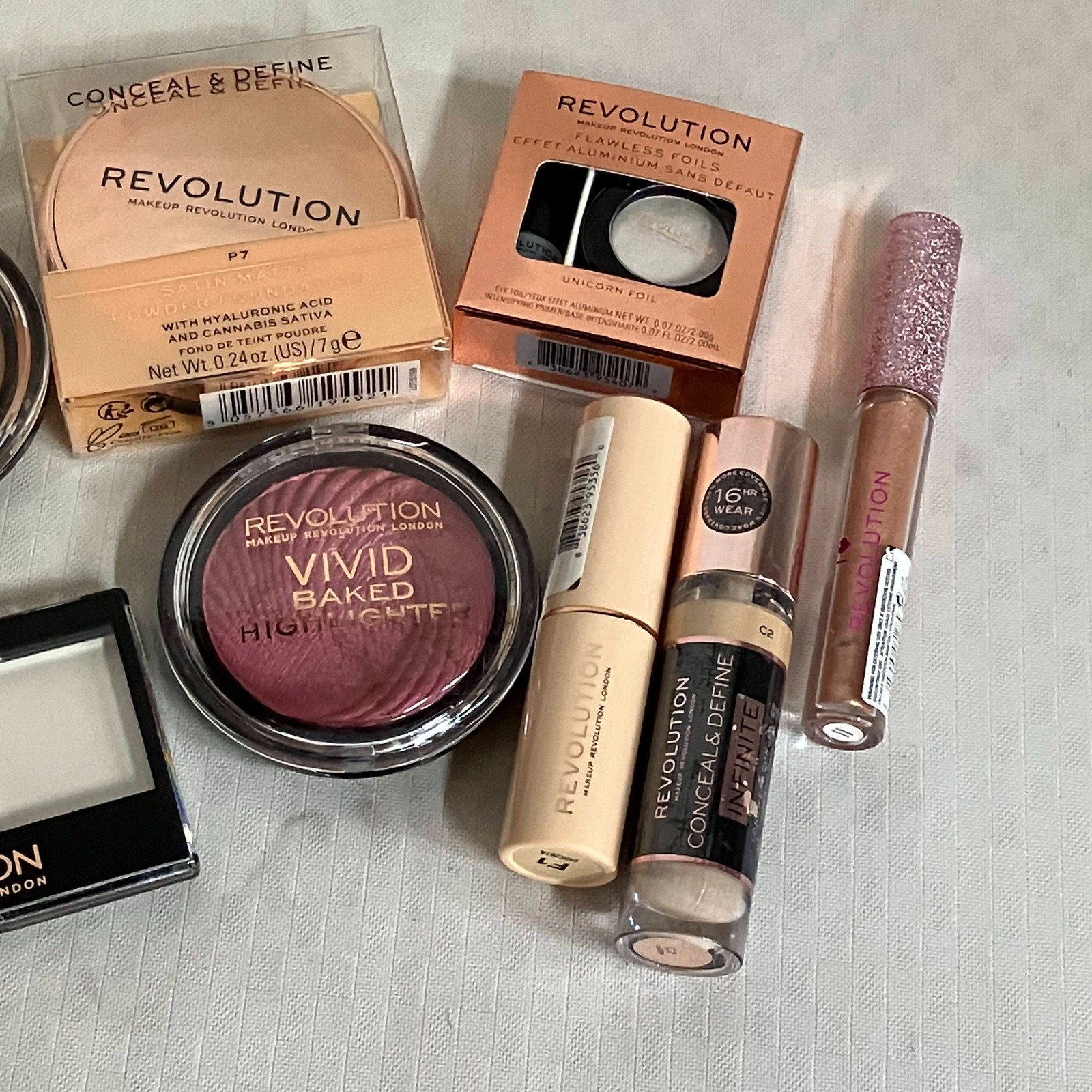 Revolution Concealers Blush Highlighter Bronze Eyeshadow & More Makeup Lot Of 10