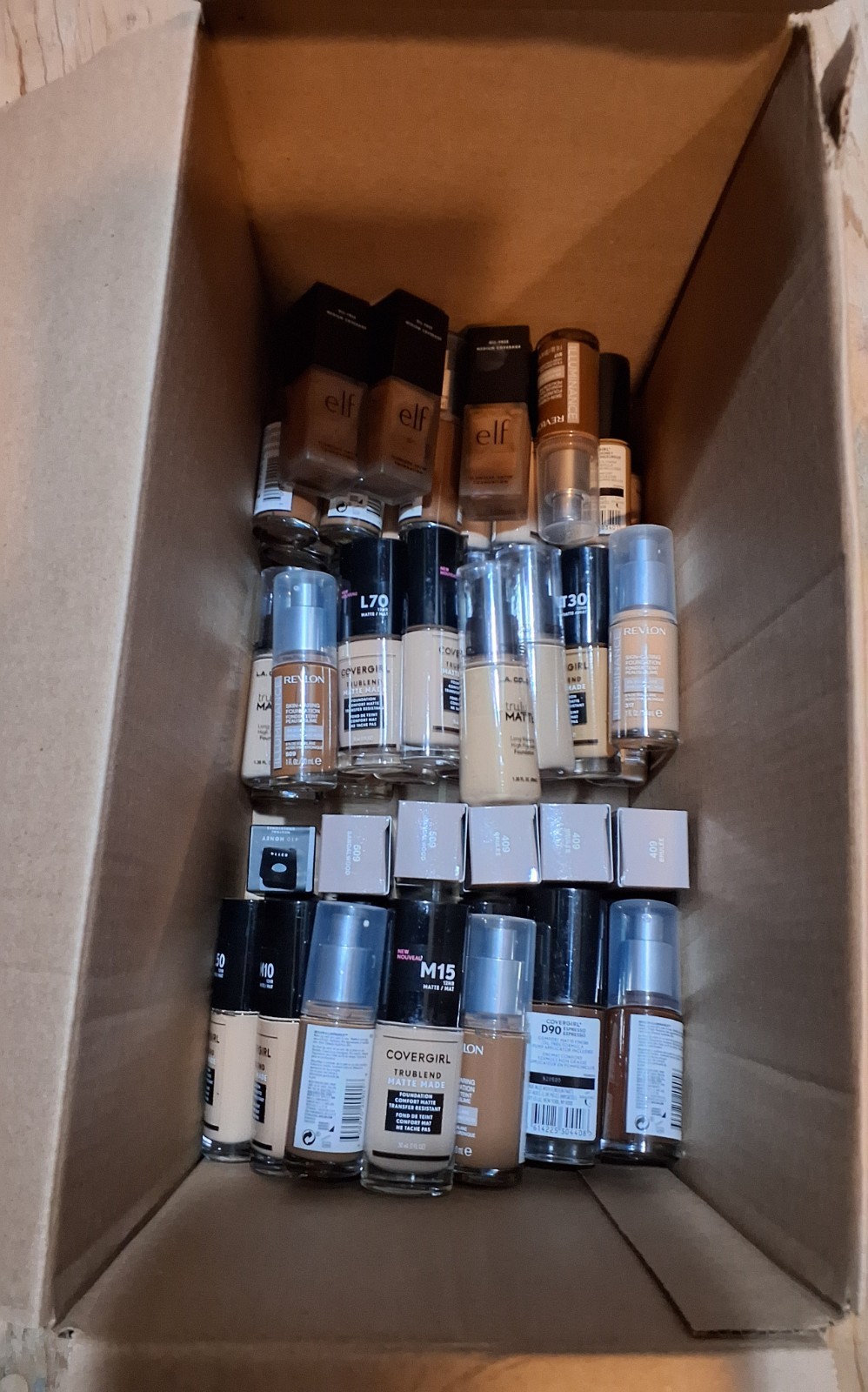 90 Pc Mixed Makeup Lot – CoverGirl e.l.f. Revlon L.A. Colors Cosmetic Bundle
