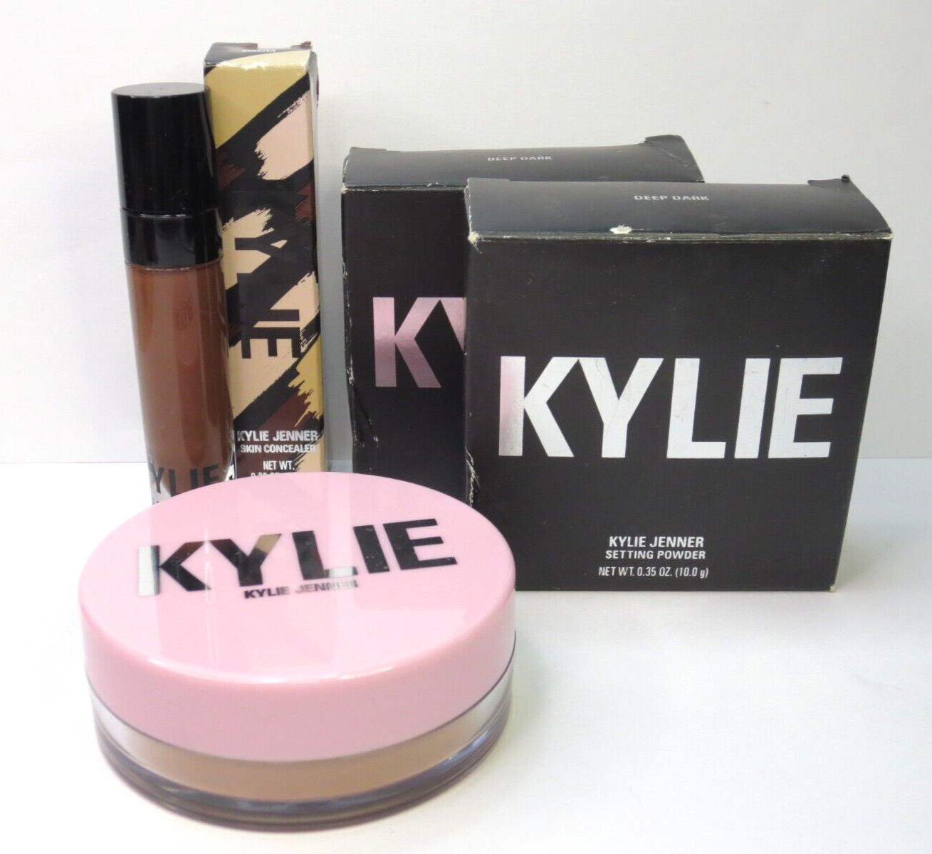 KYLIE COSMETICS MIX 3 PCS- SETTING POWDERS DEEP DARK & CONCEALER MOCHA