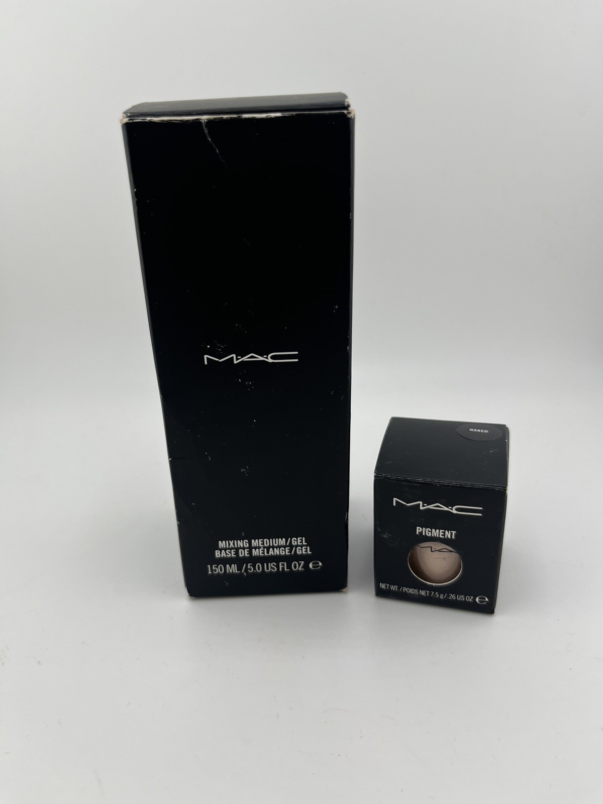 HTF-M·A·C Pigment-NAKED-Loose Pigment Jar + MIXING MEDIUM GEL. OG Pro formulas!