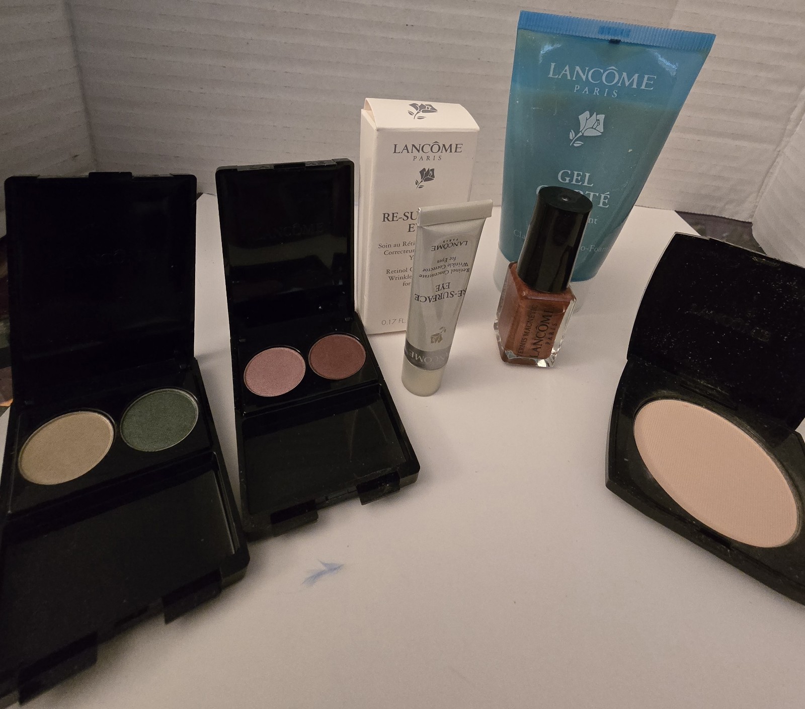Lancome Travel/sample size lot, Eyecream, Eyeshadow, face Powder, Nail Polish