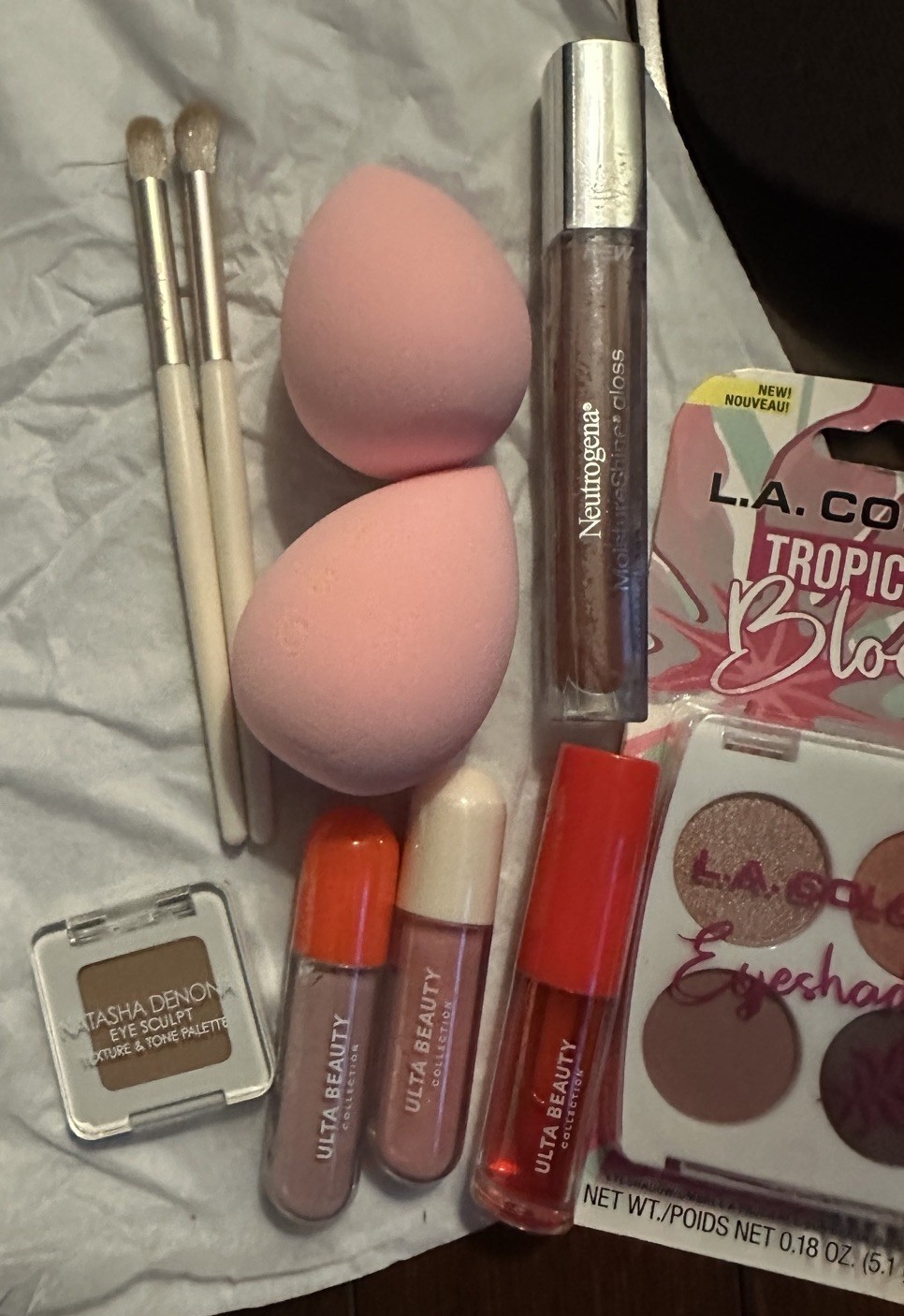 Lot of 22 makeup items – Ulta, Almay, Neutrogena, Benefit, Natasha Denona