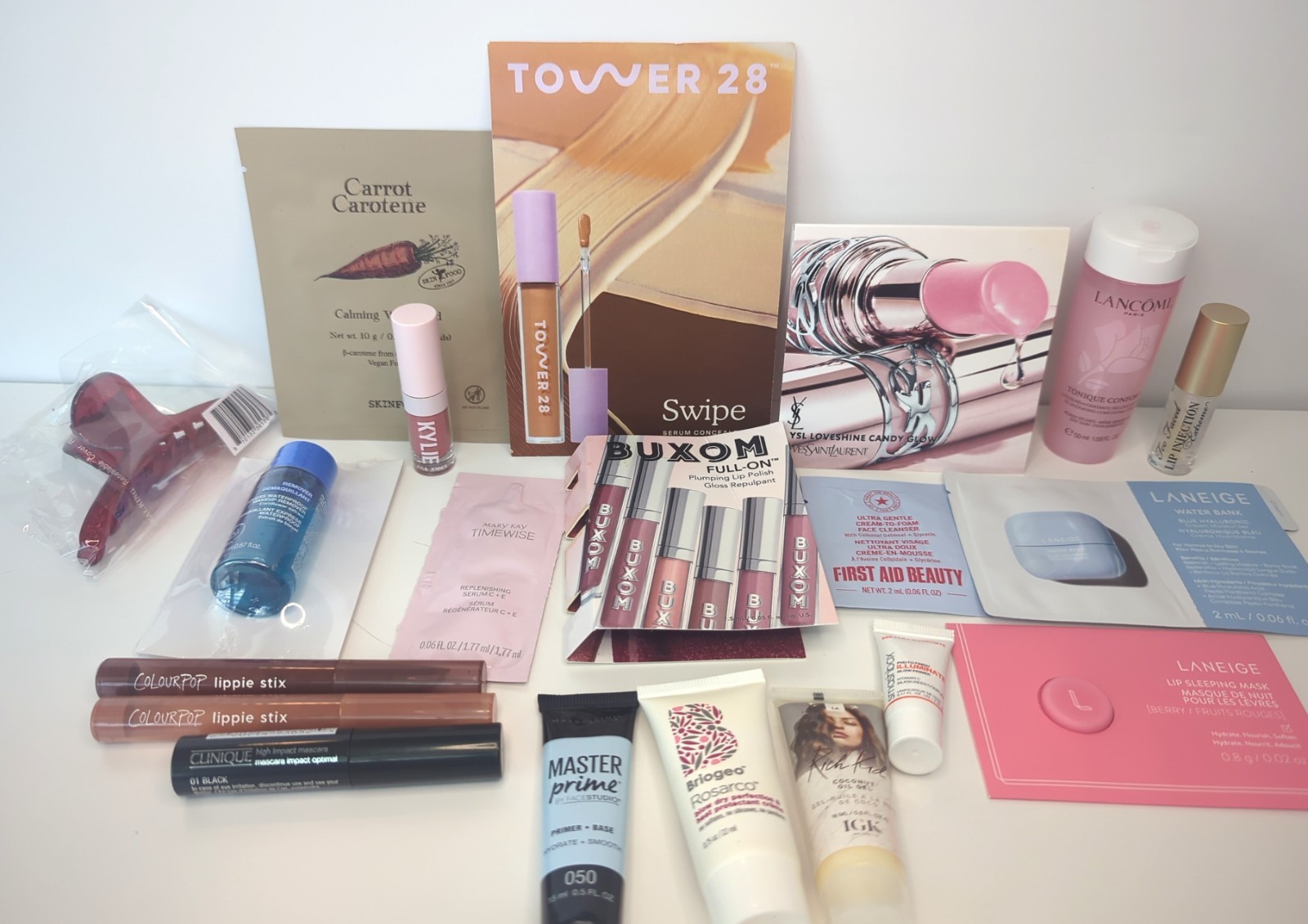 20pc High End Beauty Sample Full Sized Lot Lancome, YSL, Too faced, Laneige