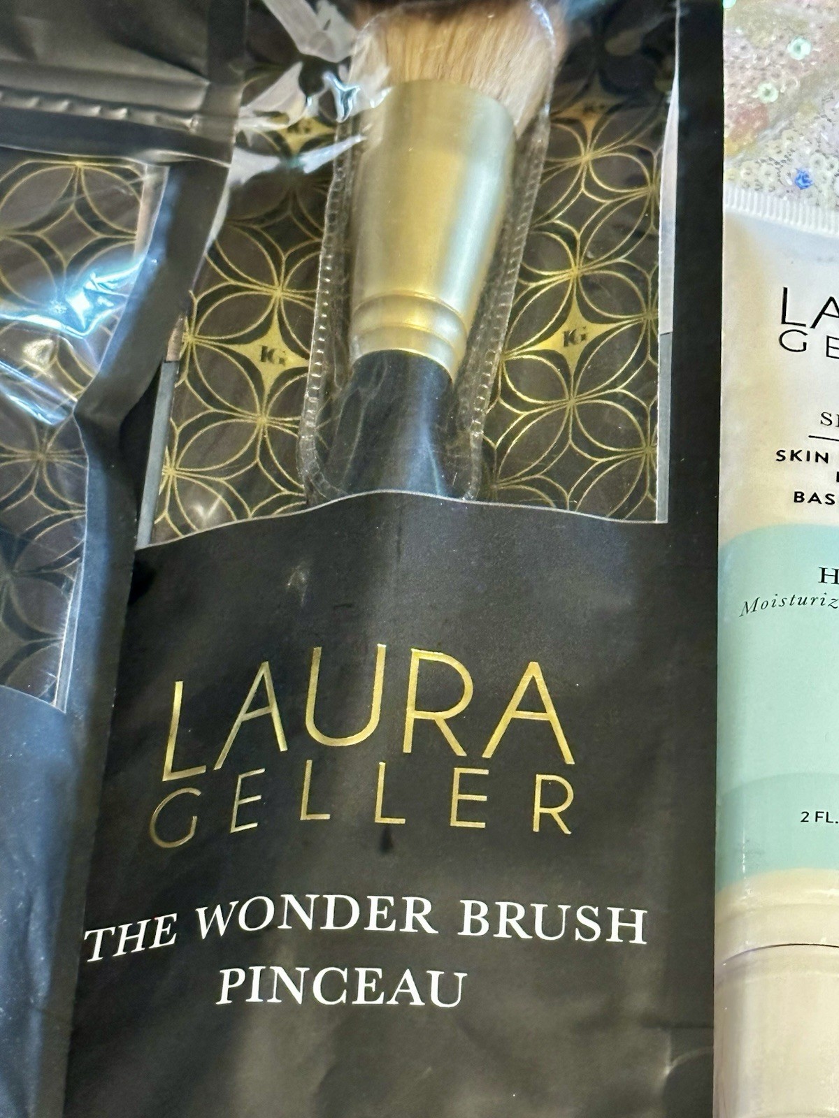 Laura Geller Beauty Bundle SPACKLE Blush FOUNDATION (light) & Brushes
