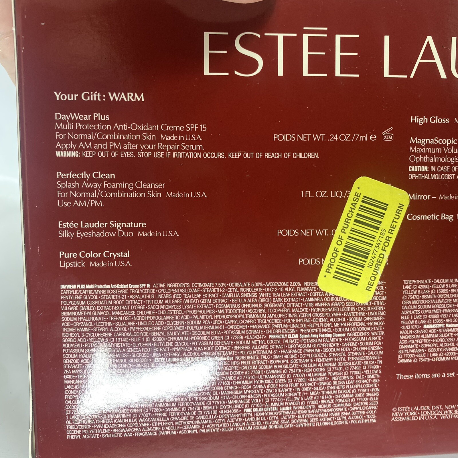 Estee Lauder Defining Beauty Gift box Pure Color Crystal Lidstick Mirror and Bag