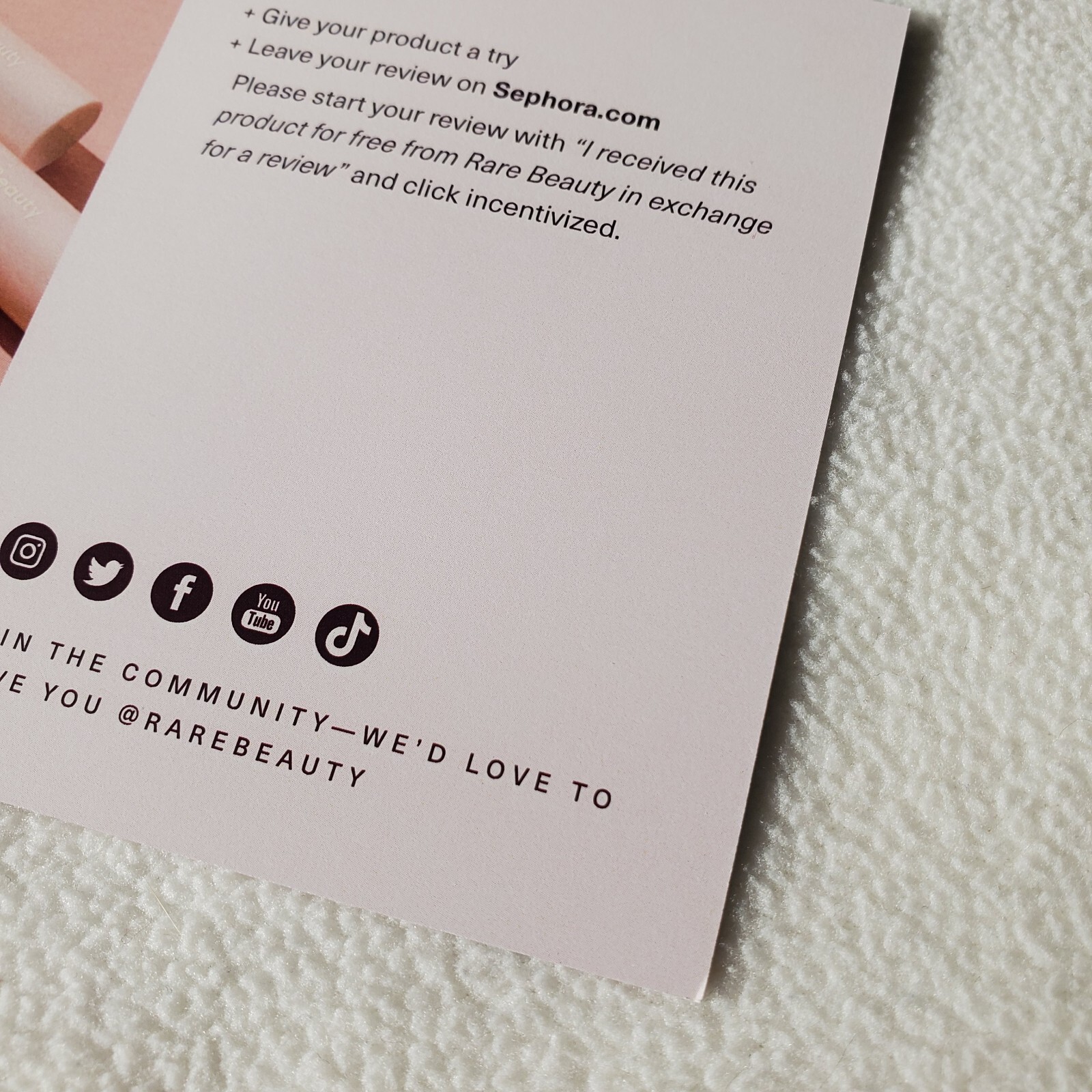 Rare Beauty By Selena Gomez Brow Harmony Gel PR Card