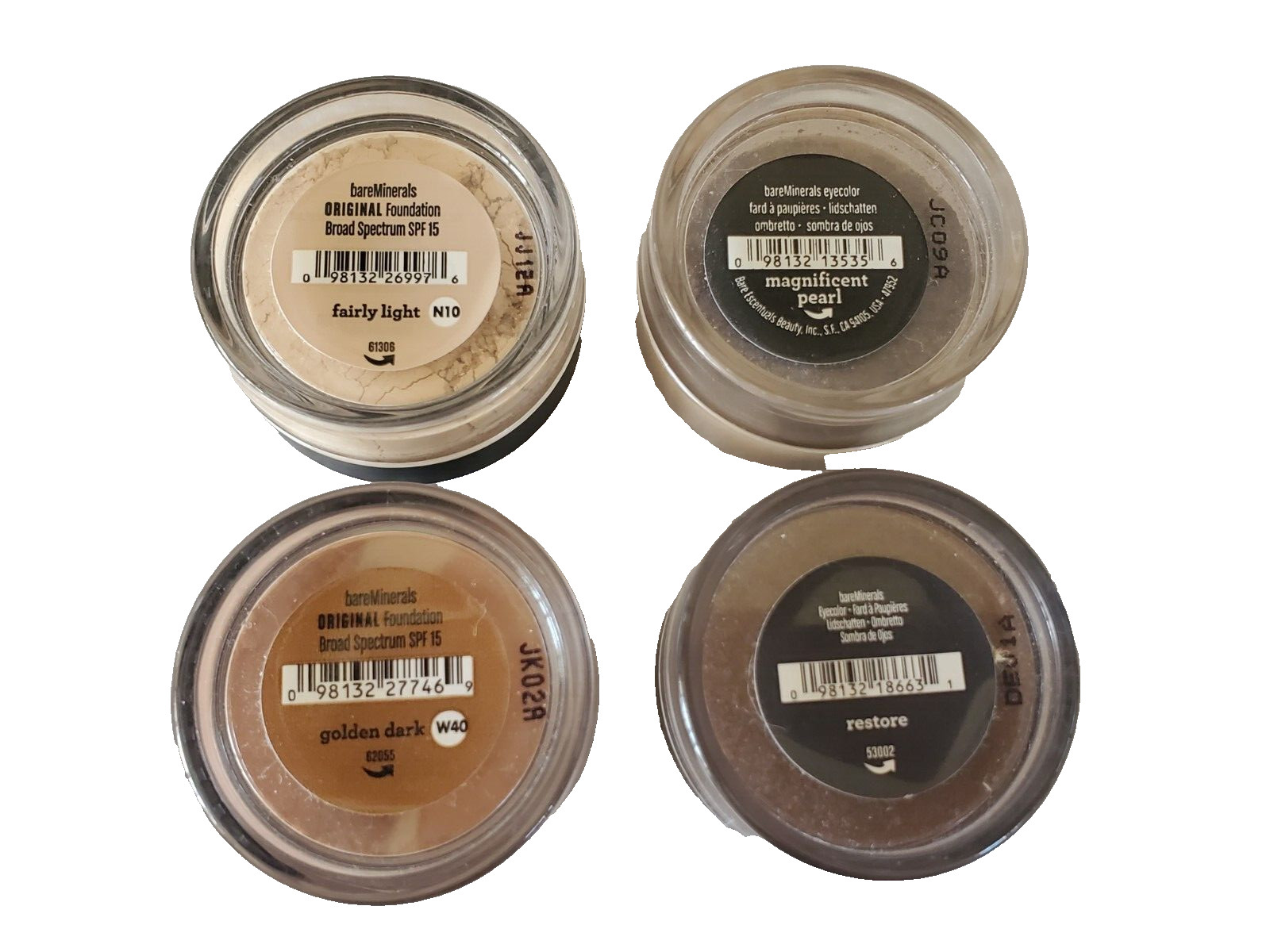 BARE MINERALS Makeup – Foundation and Eye Color – 4 oz. Travel Sizes – NEW