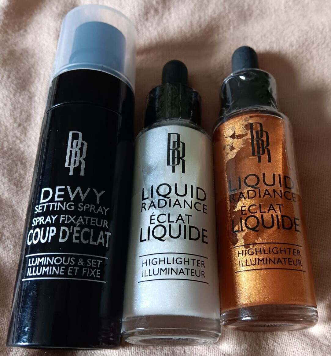 Black Radiance Dewy Setting Spray Gold Dust Moonlit Glow Liquid Highlighter Lot