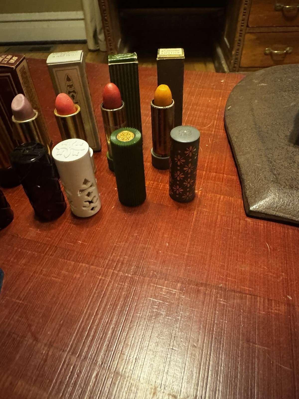 Lot 14 Vintage Avon Encore Lipstick, Perfumed Demistik, Crystal Eyeshadow 70s