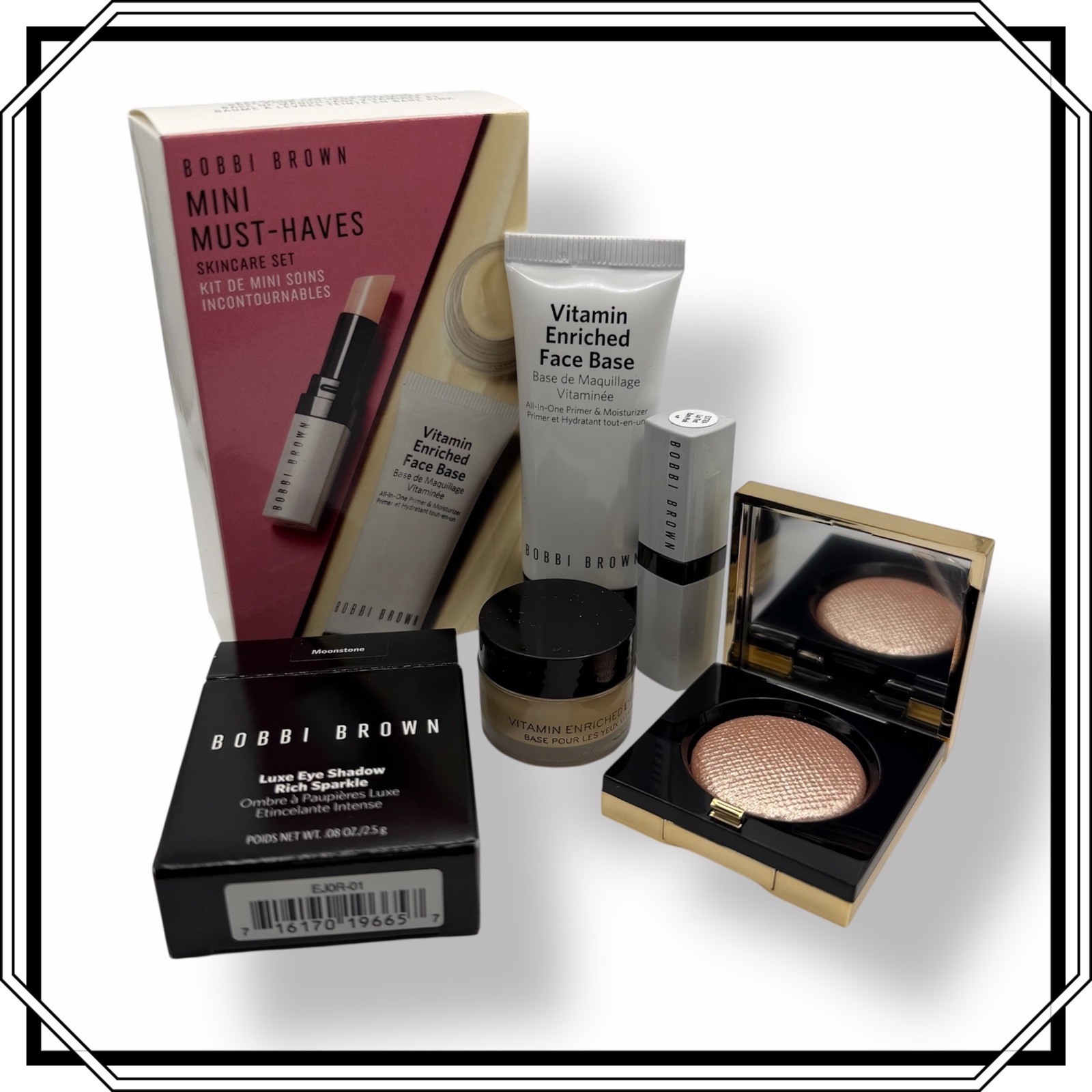 Lot of 2 Bobbi Brown Cosmetics: Luxe Shimmer Eyeshadow & Mini Skincare Set – NWT