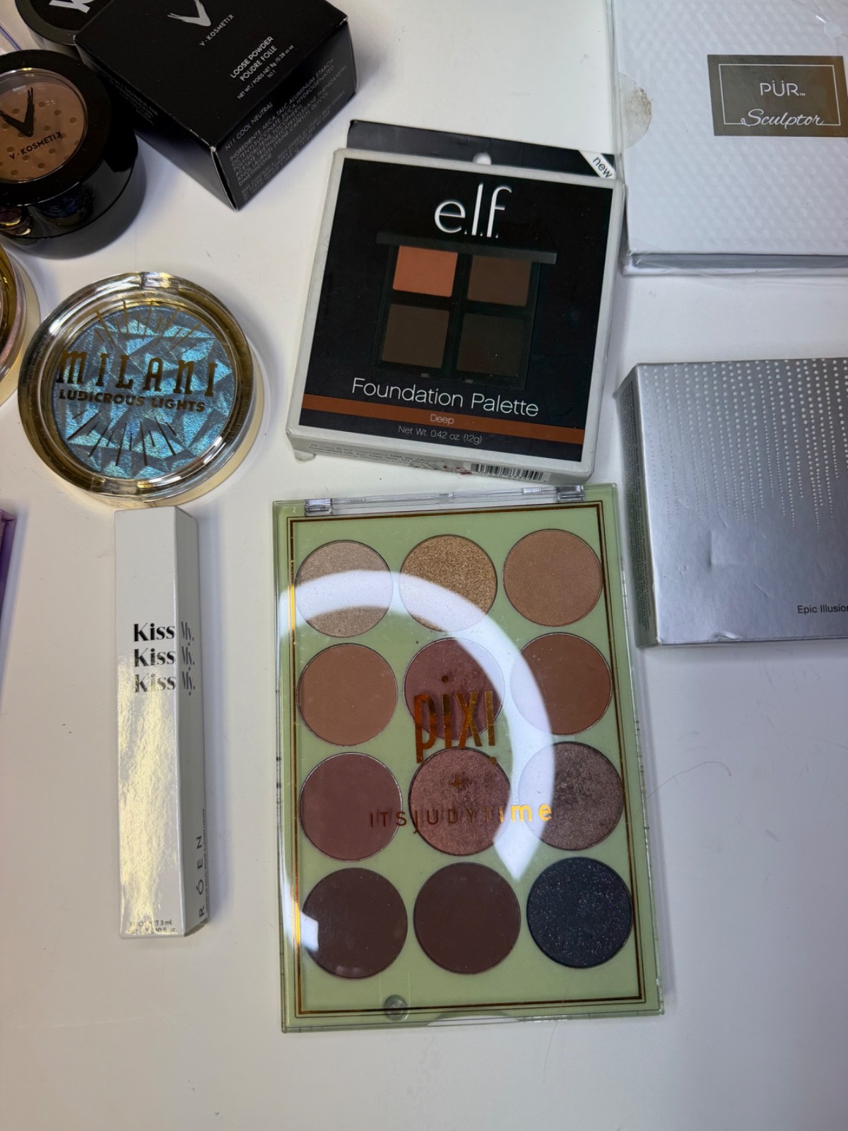 Large Makeup Bundle Lot Eyeshadow Palettes ColourPop PUR Lime Crime Pixi ELF & M