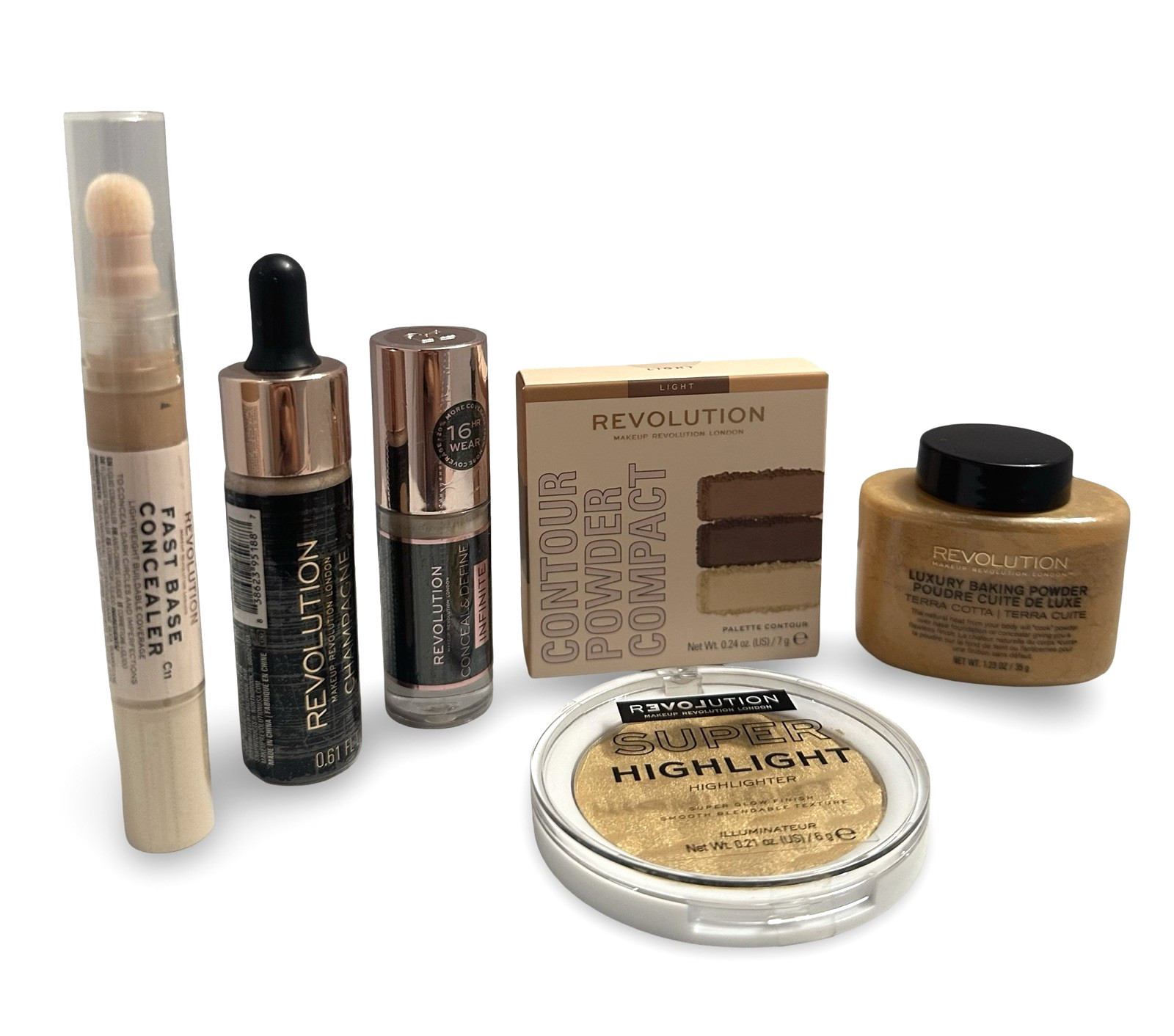 Makeup Revolution 6 Pc Beauty/Makeup Bundle – Highlight, contour, & more!