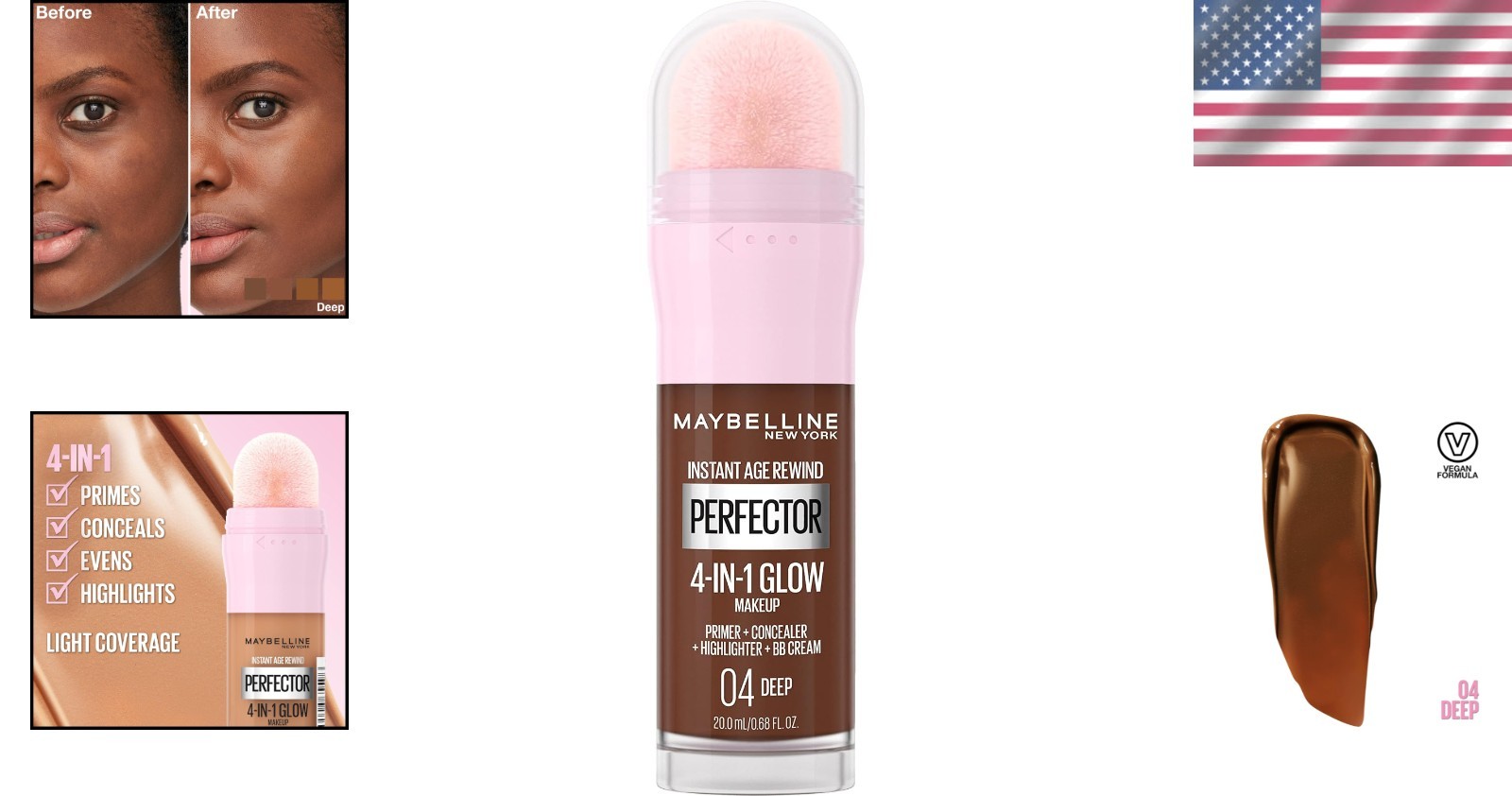 Instant Perfector 4-in-1 Makeup for Deep Skin Tone – Flawless Glow in One Step