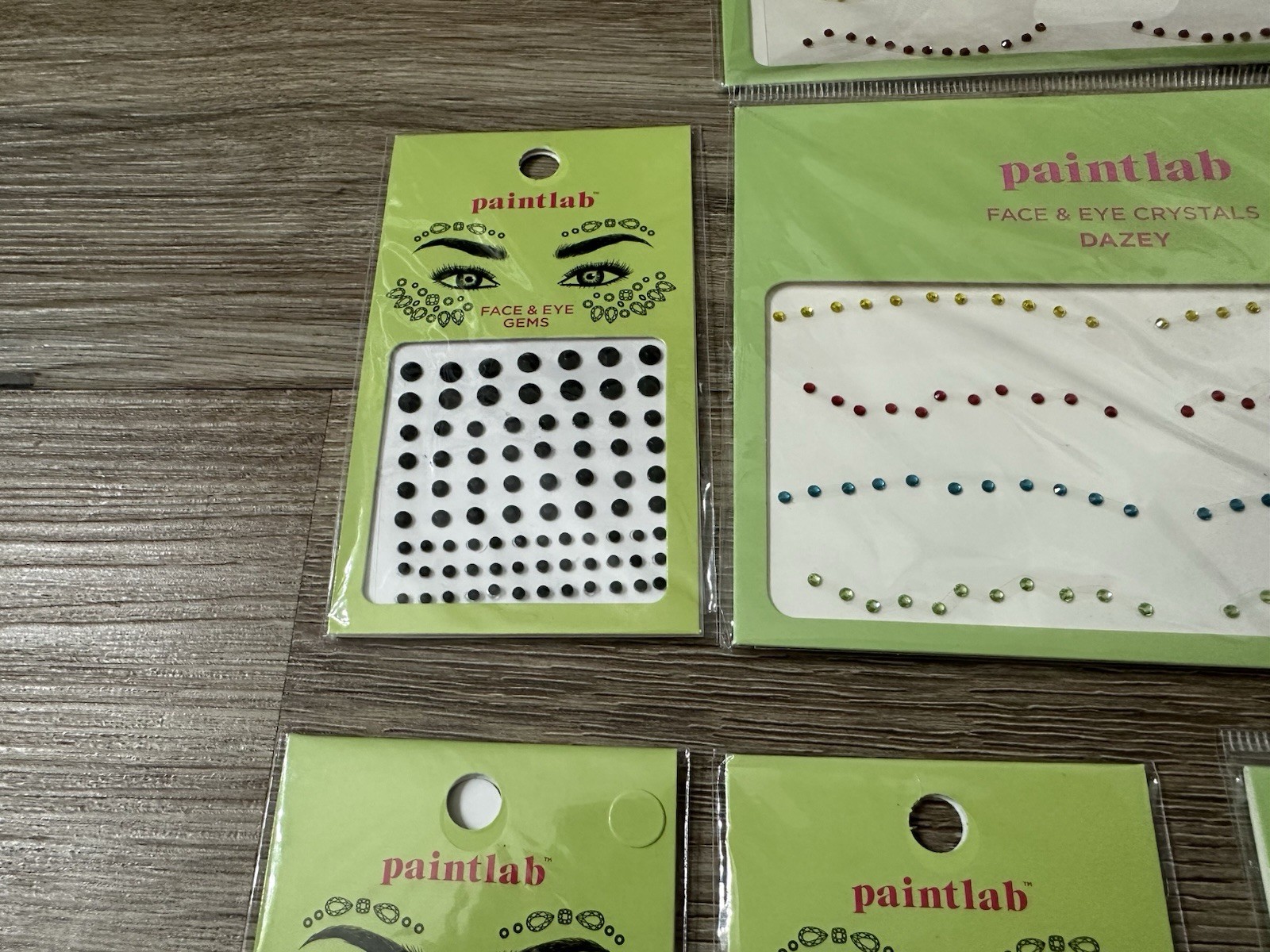 PaintLab Face & Eye Gems Self-Adhesive Makeup Crystal Rhinestones Lot Of 14 New
