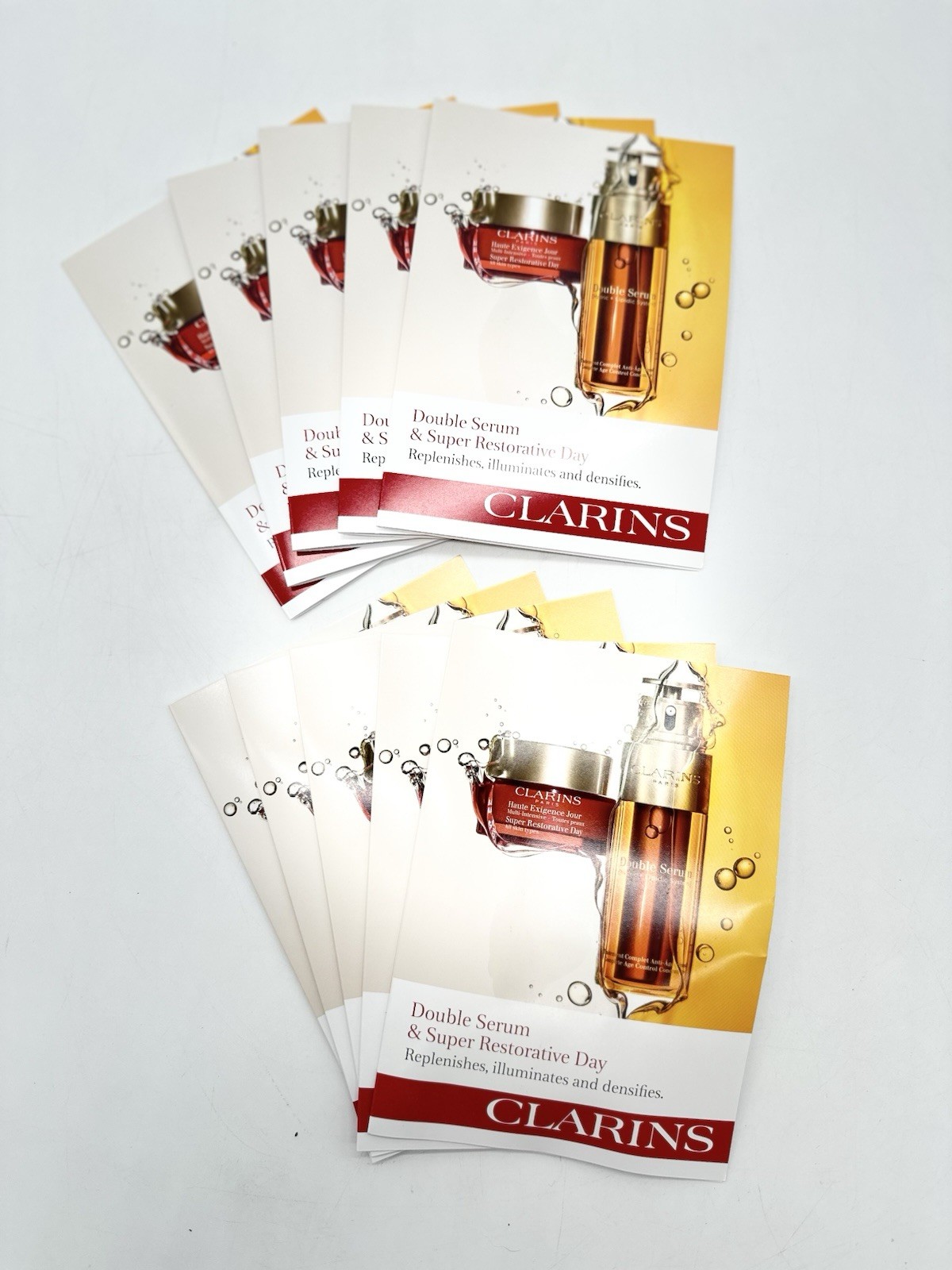 Pack Of 25 2-Packs – Clarins Double & Super Restorative Day – Total of 50 NWOB
