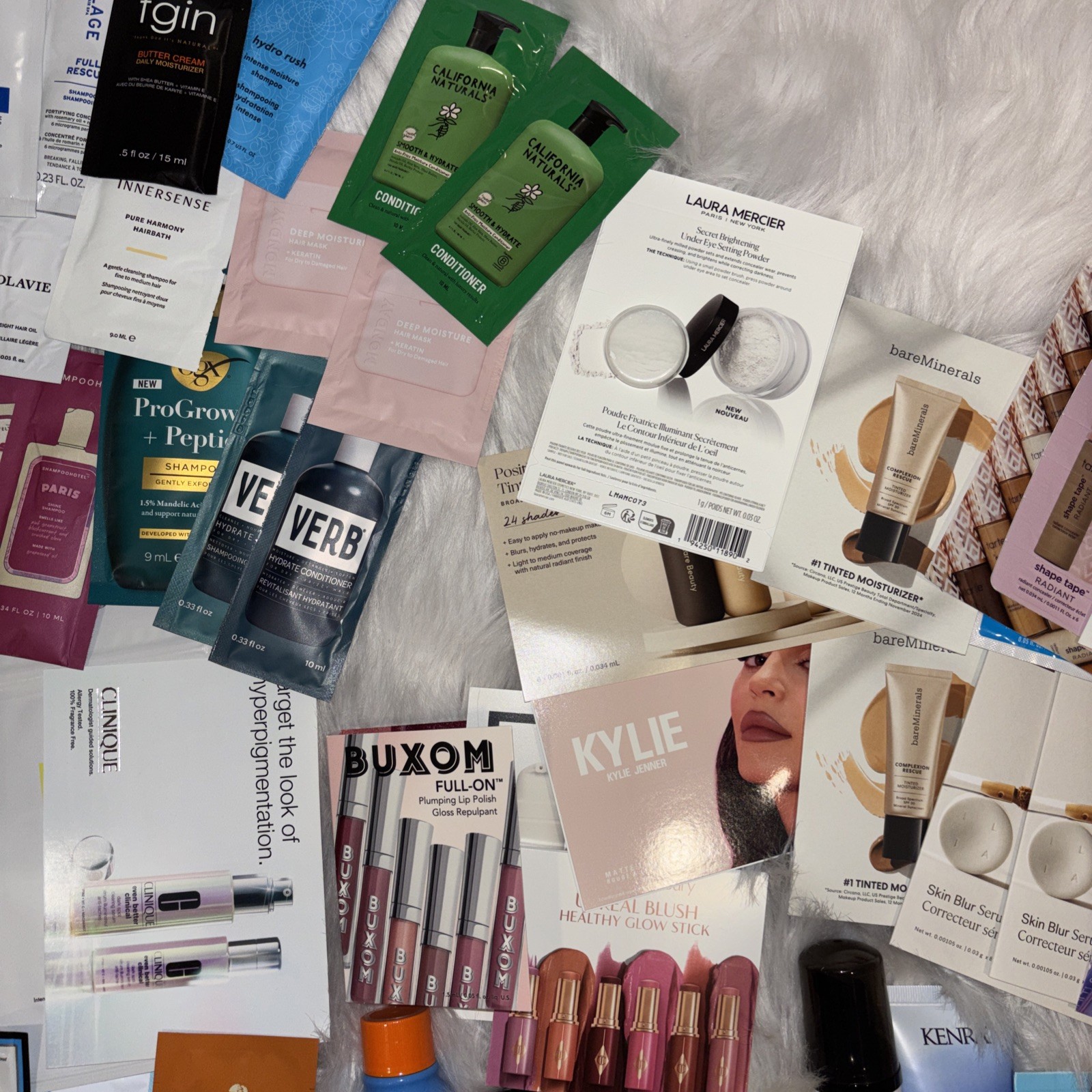 100 Pc Skincare, Fragrance, Hair Lot – Foil Packets & Deluxe Samples – All Shown