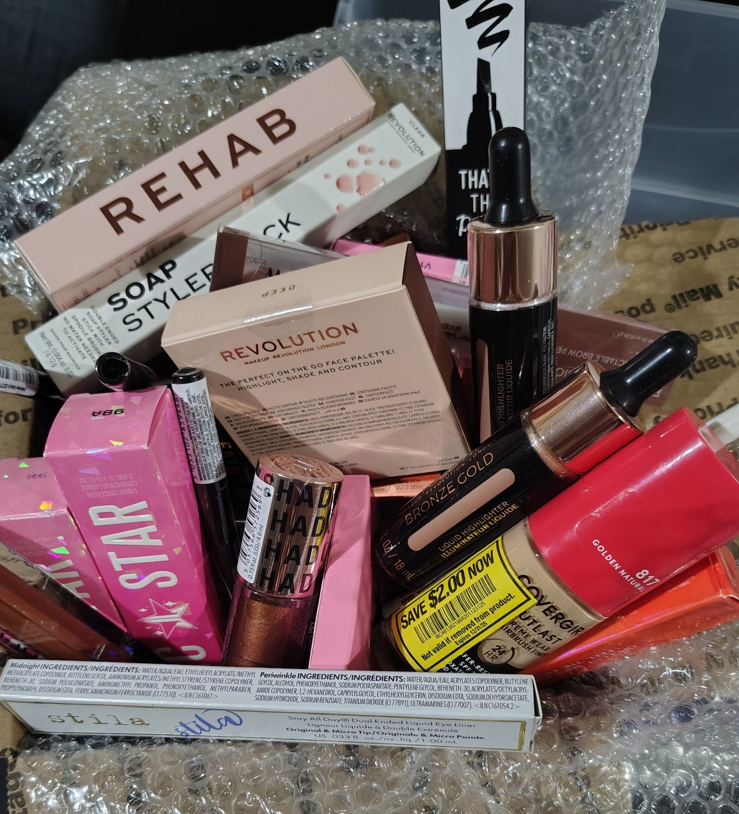 Mixed Lot Random Makeup 50 Pieces Multiple Brands Makeup Revolution Jeffree Star