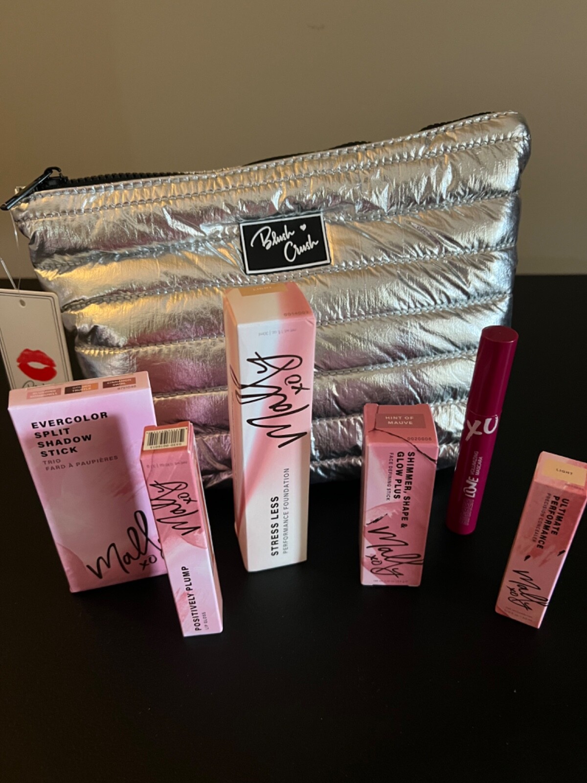 MALLY BEAUTY BUNDLE & BLUSH CRUSH COSMETIC BAG ALL NIB 7 pcs