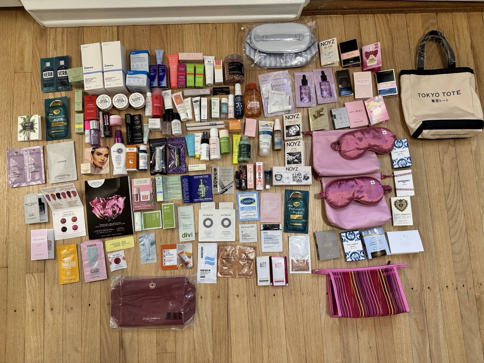 High End Skincare Beauty Cosmetics Makeup Perfume Hair Sample Packets Lot 9 Lbs!