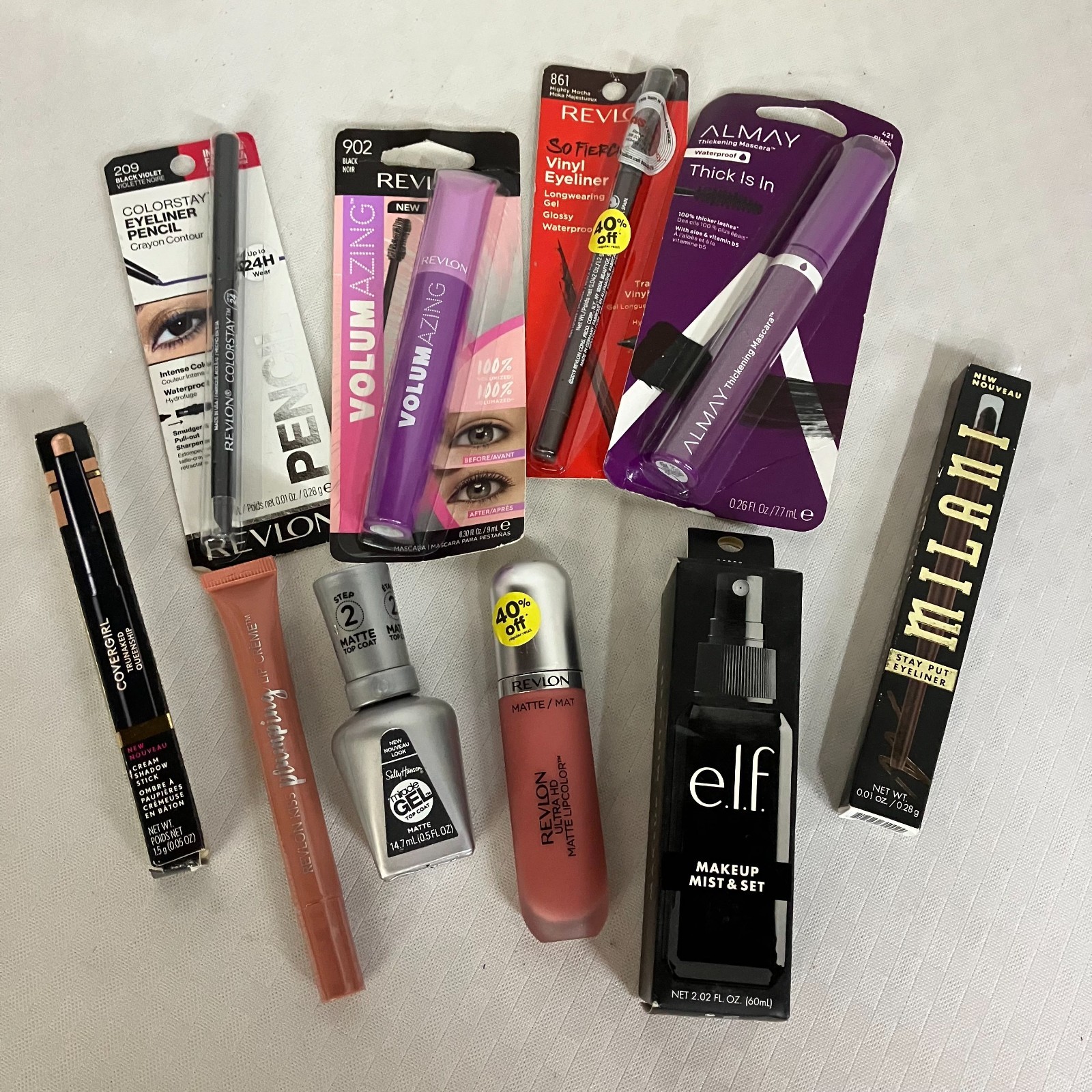 Revlon Almay Mascara Eyeliner Lip Gloss Setting Spray Lot of 10 Drugstore Makeup
