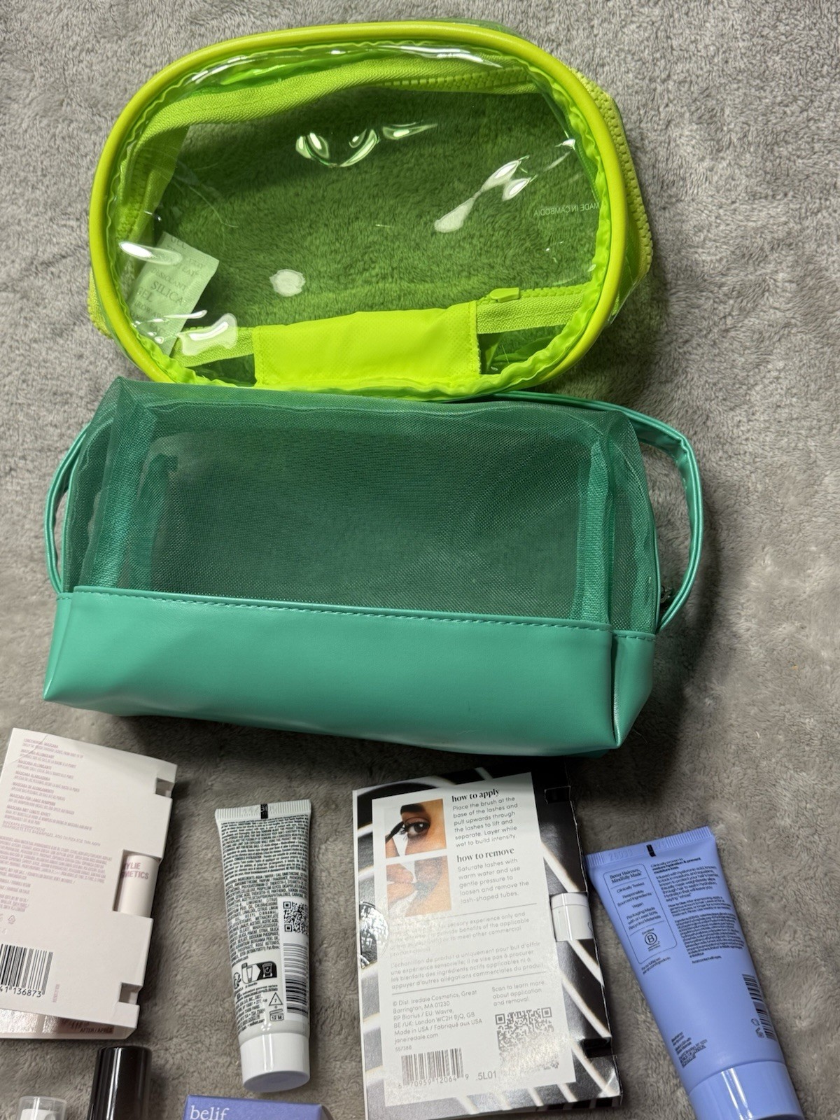 Lot 16 ULTA BEAUTY DELUXE Travel Mini Set Cream Mascara & 2 Cosmetic Bag