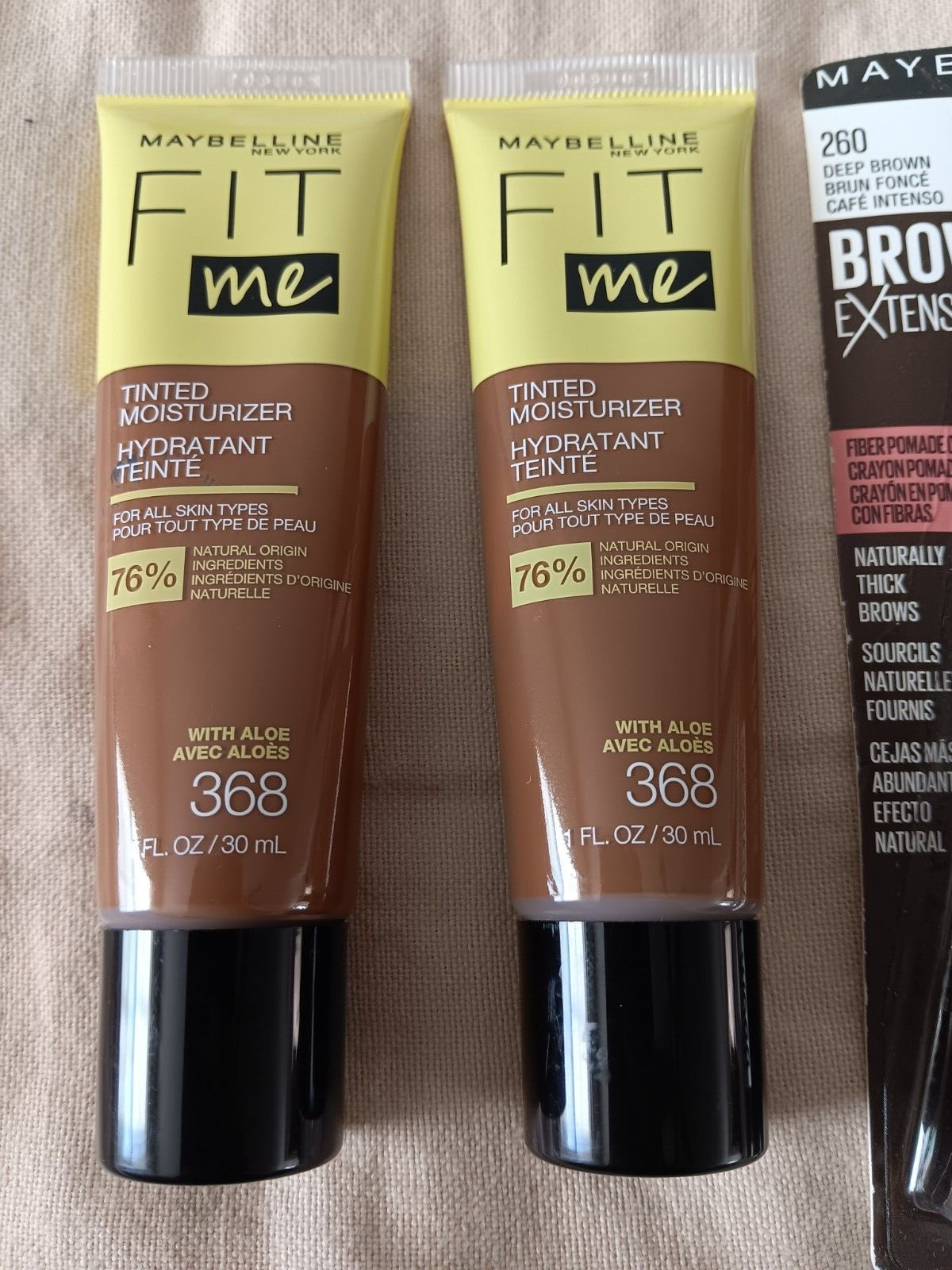Maybelline Fit Me Tinted Moisturizer #368 Brow Extensions #260 Deep Brown Crayon