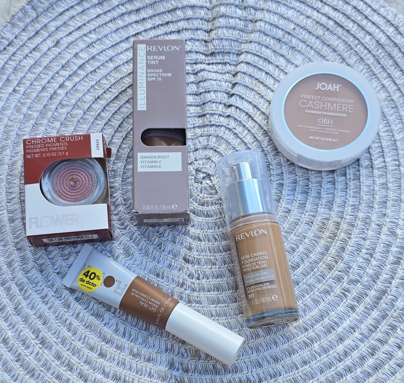Assorted Full Size Makeup Lot: Revlon Illuminance SPF 15, JOAH, e.l.f., FLOWER