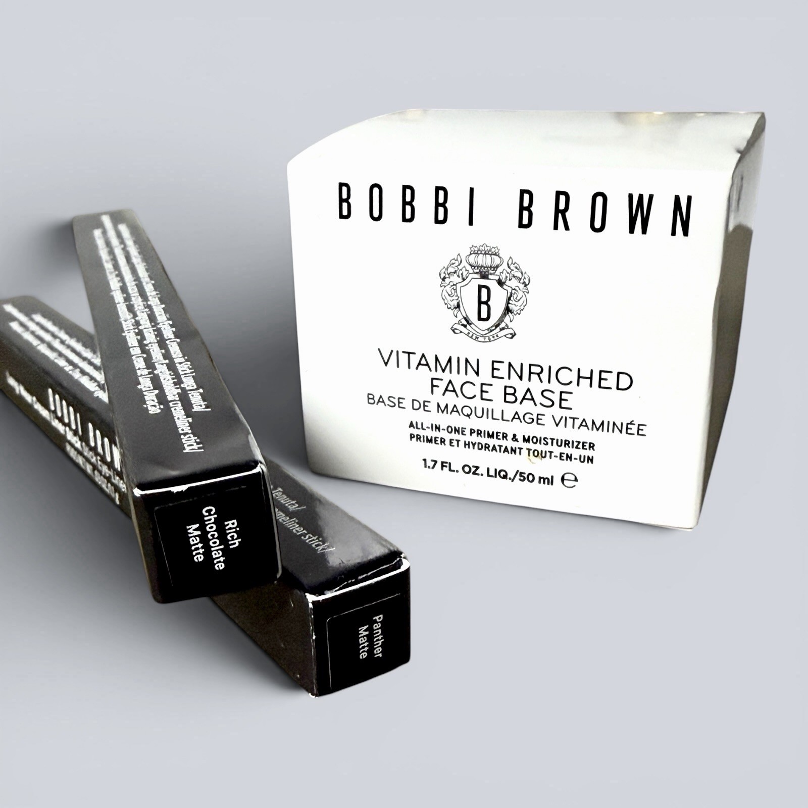 Trio Bobbi Brown Full Size Face Base Cream Liner Stick Panther Rich Chocolate