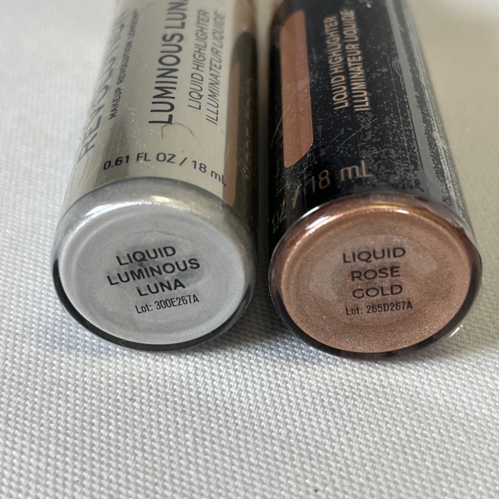 Revolution Makeup Highlighter Lot of 2 pcs Rose Gold and Luminous