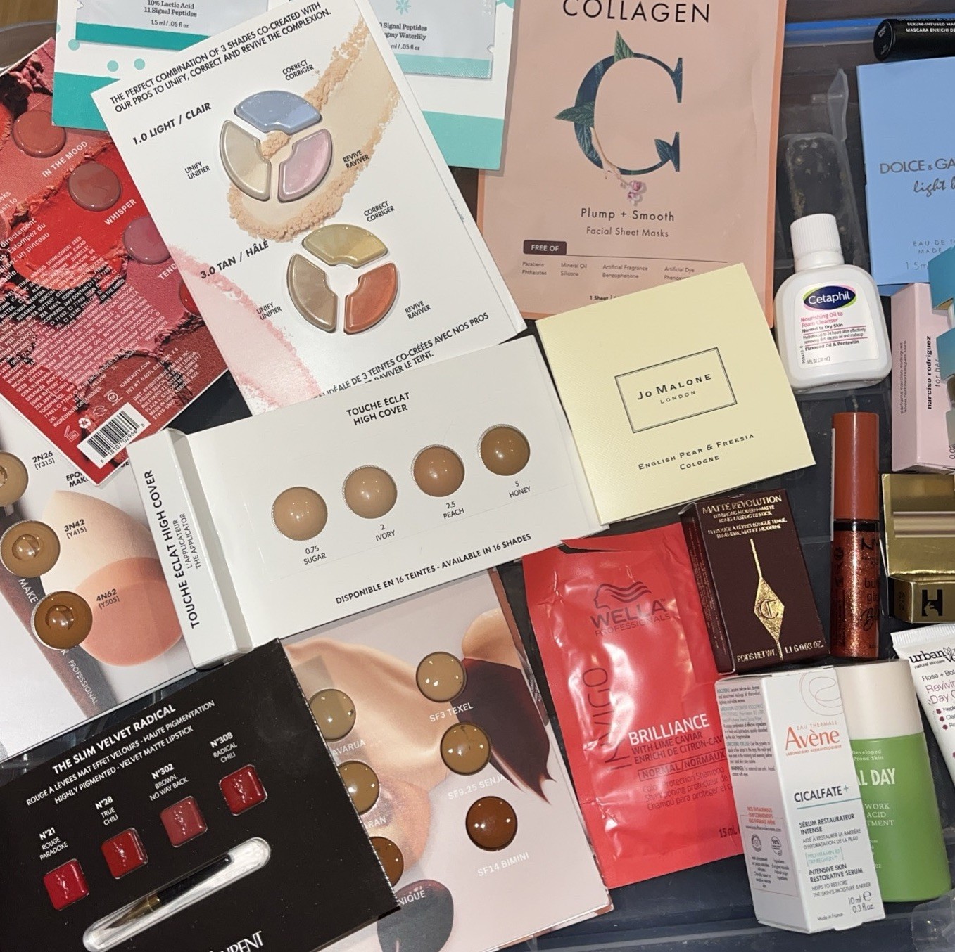 Makeup Skin Perfume & Haircare Luxury Lot Of 35 Travel, Sample, Trial Size