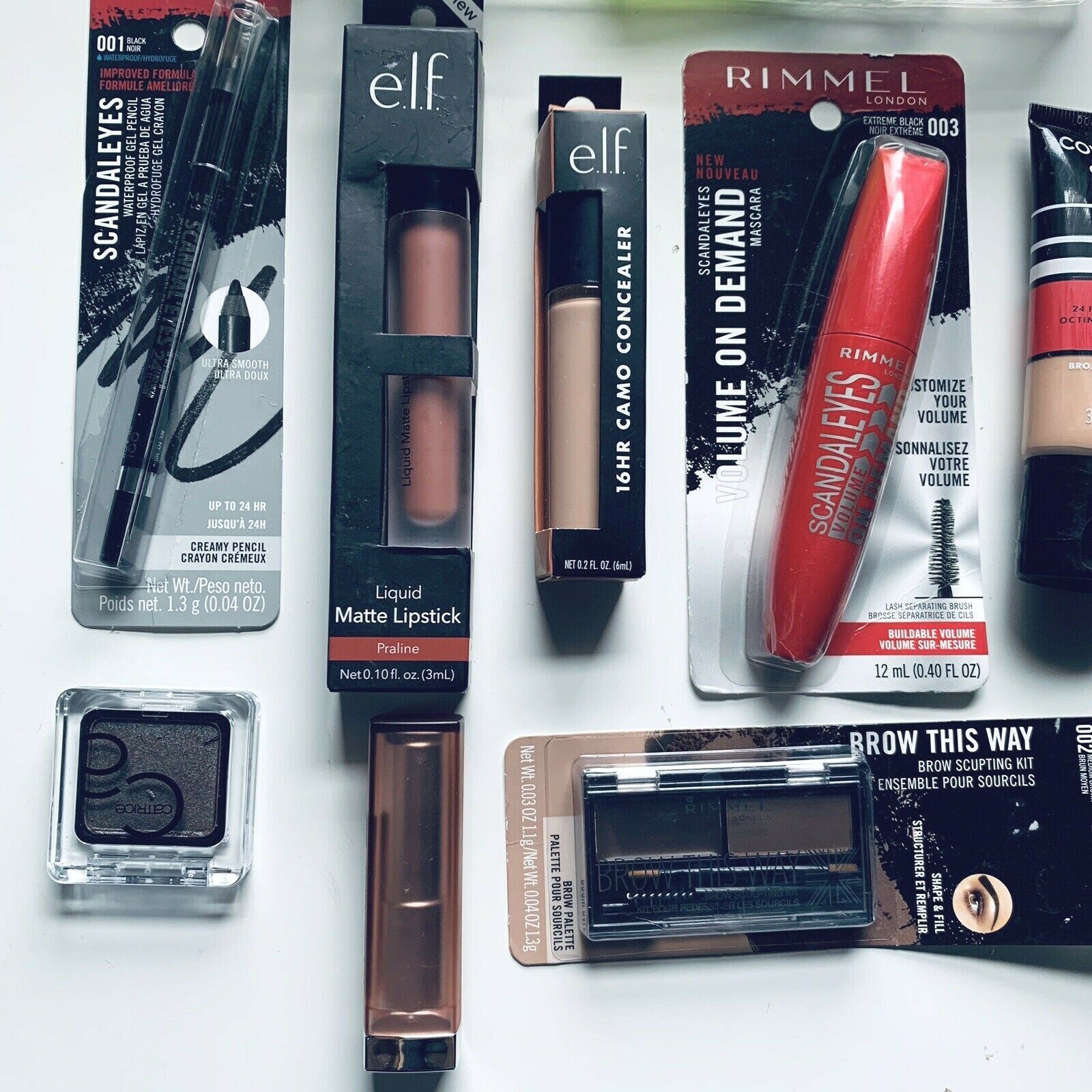 Makeup Lot 12 Piece Maybelline Rimmel Loreal Elf Mascara Eyeliner Eyeshadow Lip