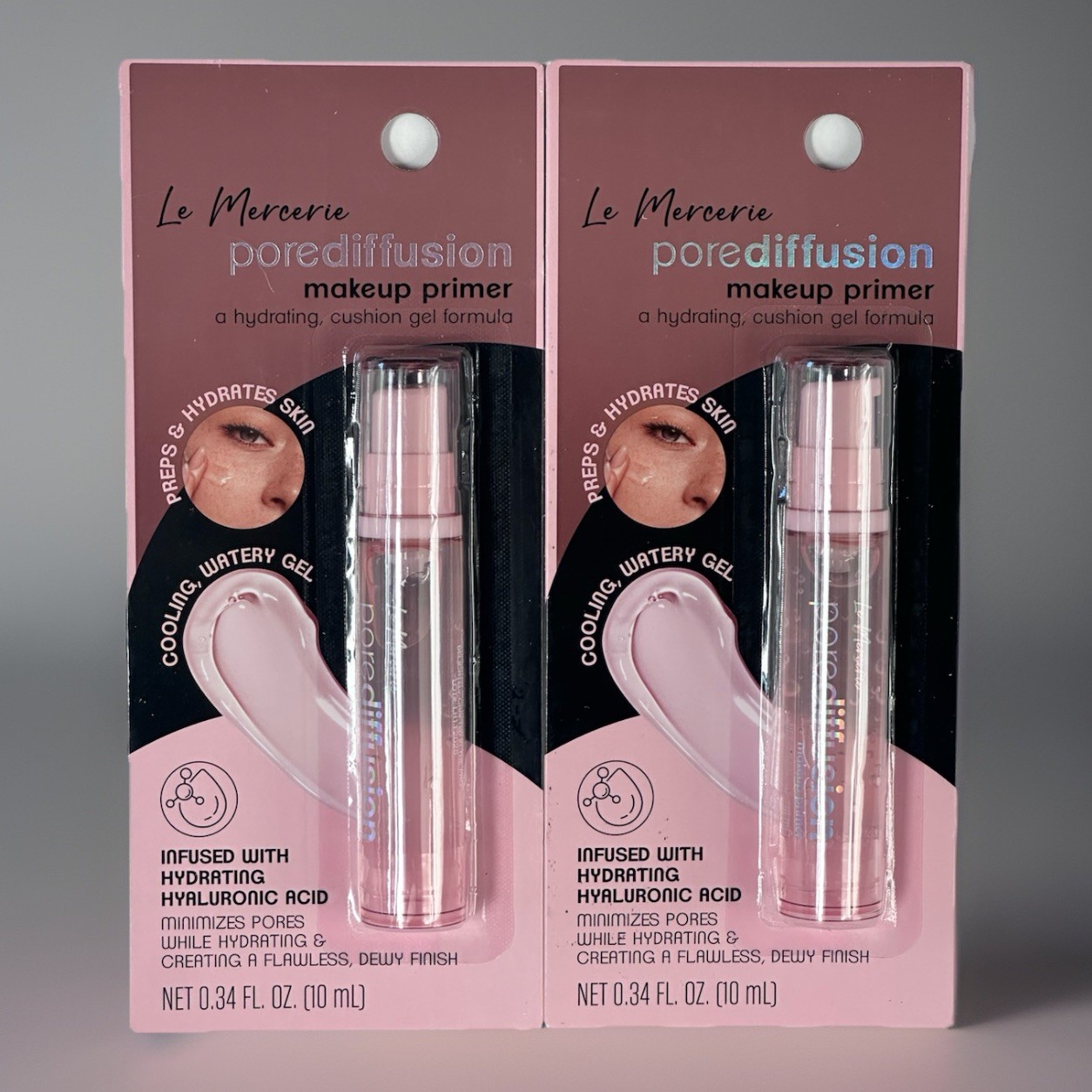 2x Lot Le Mercerie PoreDiffusion Makeup Primer Hyaluronic Acid 0.34oz