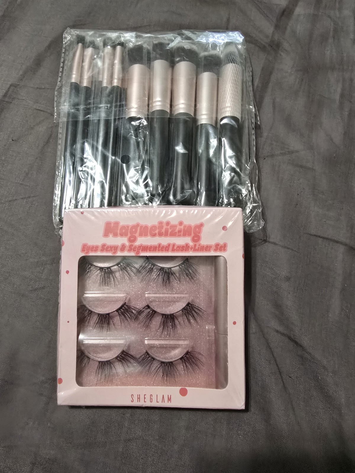 SHEGLAM Magnetizing Lash & Liner Set with 10-Piece Makeup Brush Set – NEW