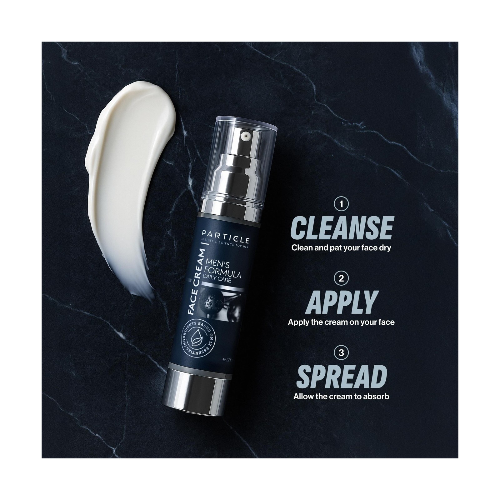 Particle Men’s Face Cream – Hydrating Moisturizer w/ Vit C, Hyaluronic Acid